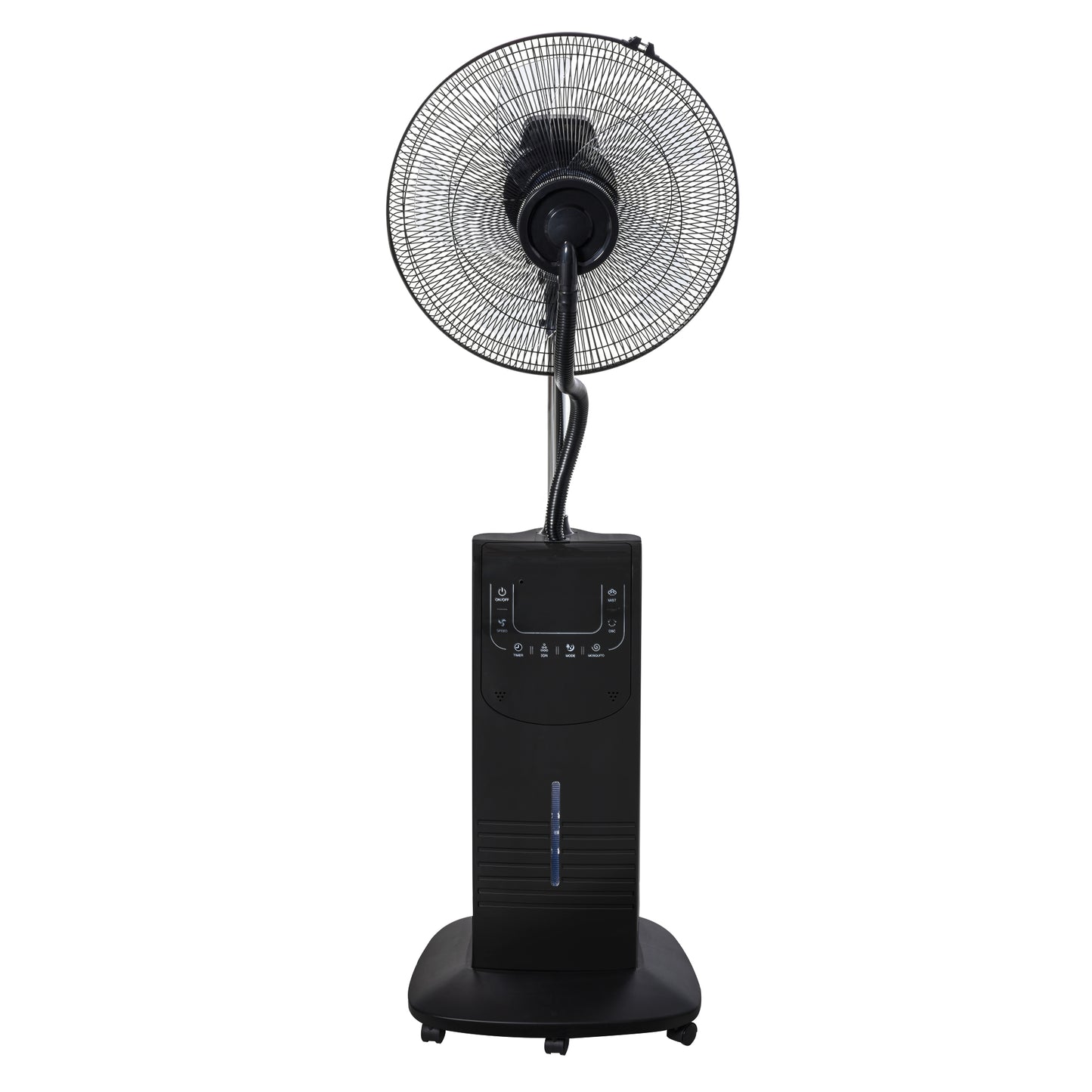 Nancy's New Haven Statiefventilator - Mistventilator - LED-Paneel - 3 Snelheden - Staal - Zwart - 44,5 x 135 cm