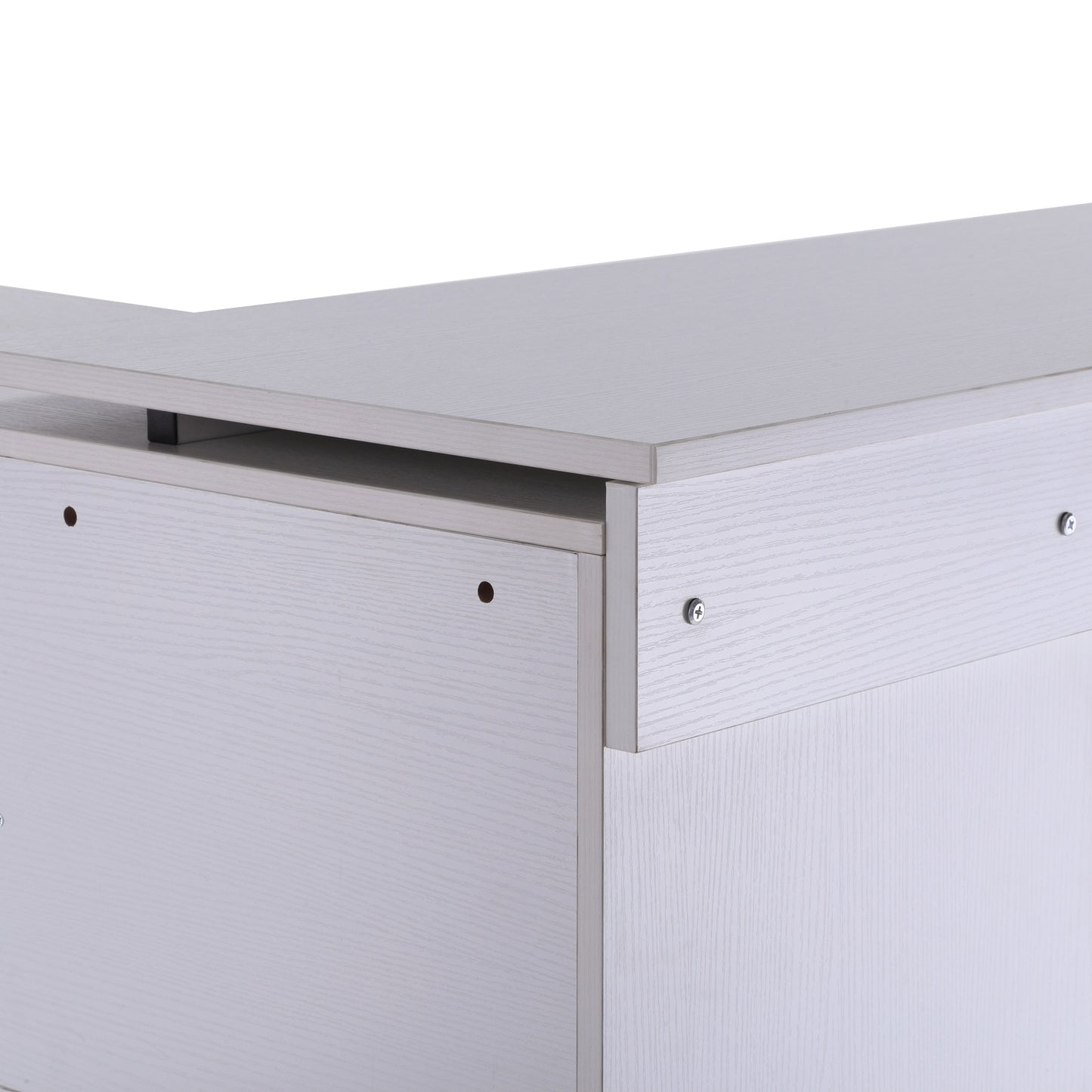 Nancy's Wheeling Hoekbureau - Bureau - Computrertafel - MDF - Wit - 120 x 50 x 76 cm - Opslagruimte - Lades