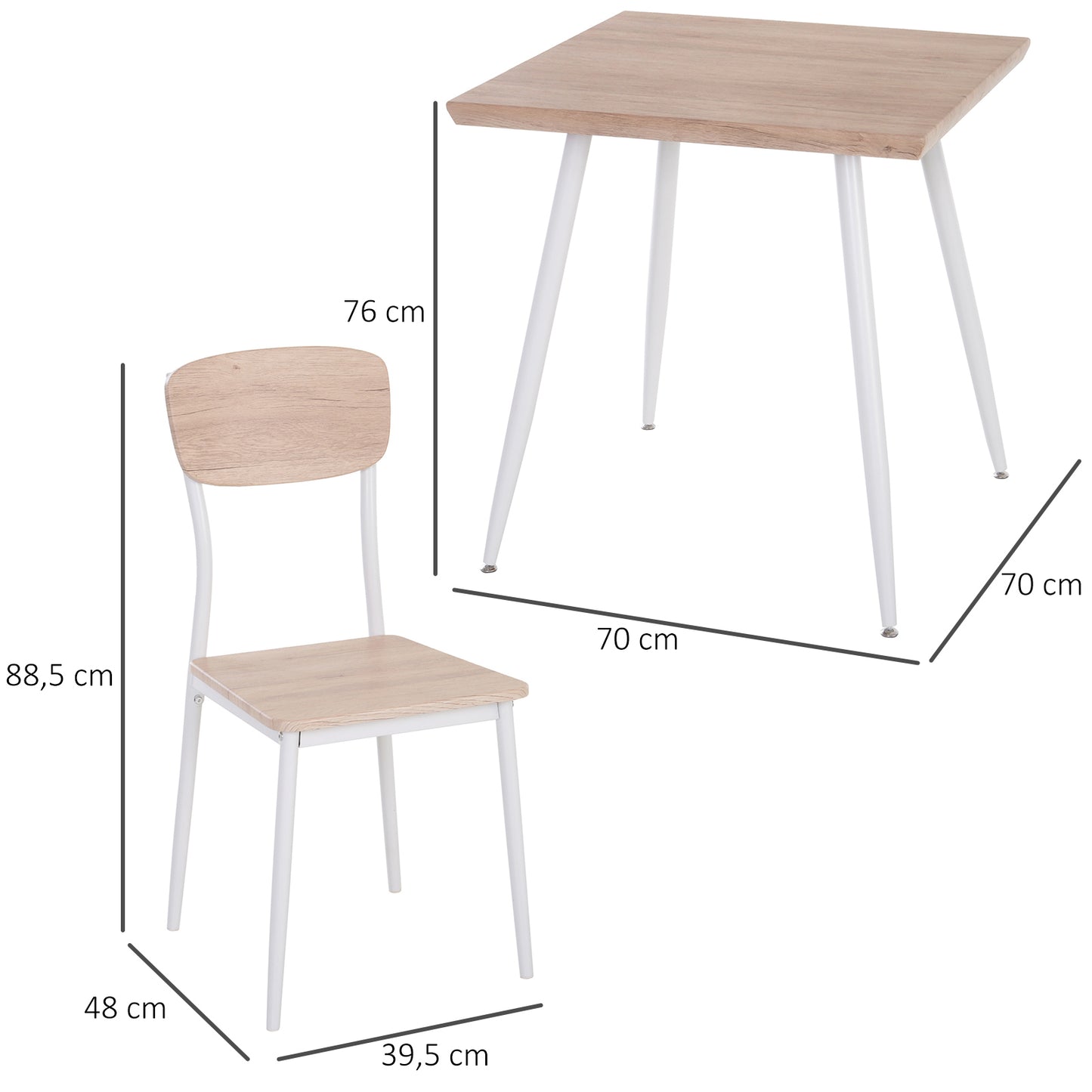 Nancy's Eastport Eetkamerset - Eettafel - Eetkamerstoelen - 3-Delig - Hout / Wit