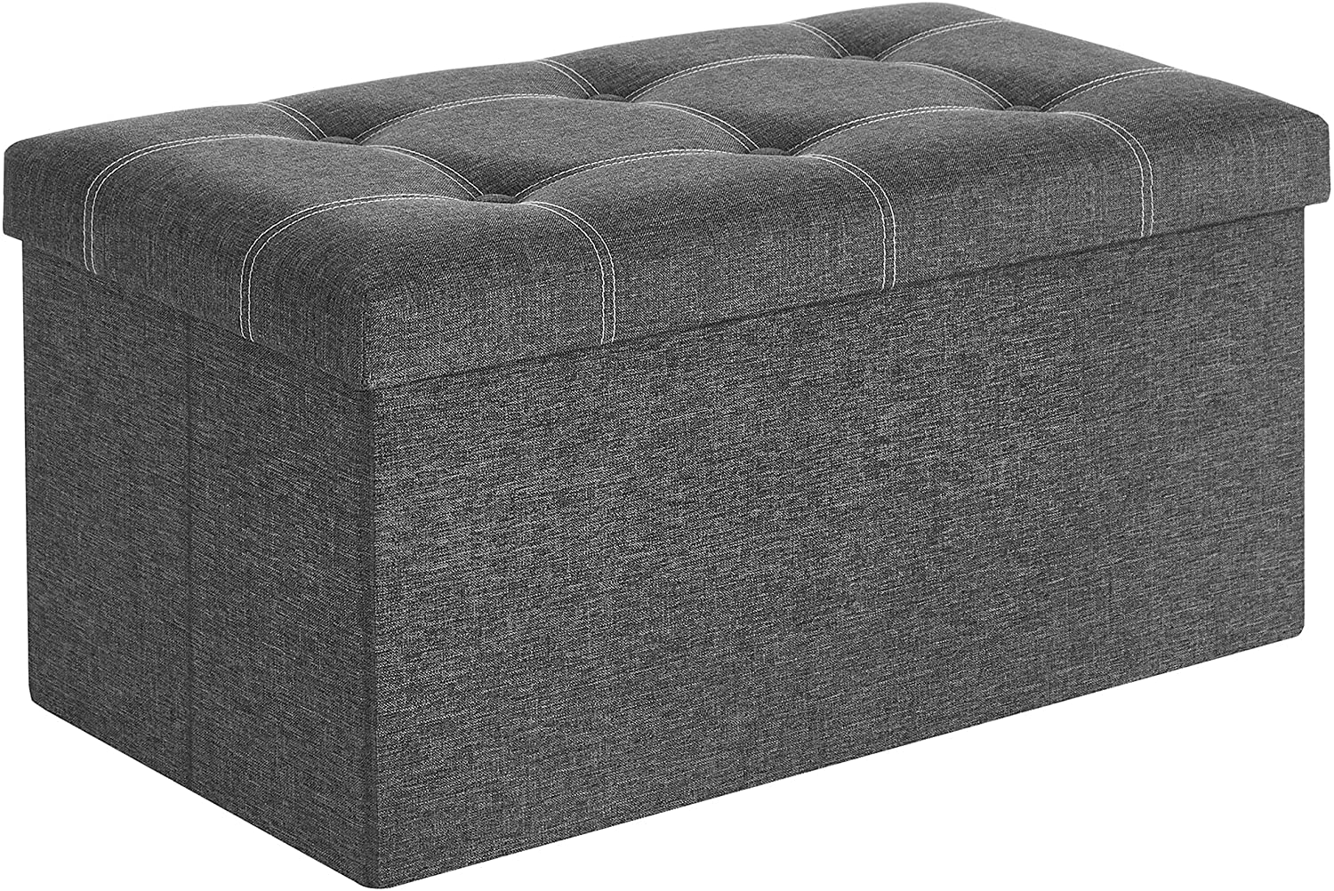 Banc Nancy's Glenm avec rangement - Banc avec espace de rangement - Repose-pieds - 80L - Gris foncé - 76 x 38 x 38 cm