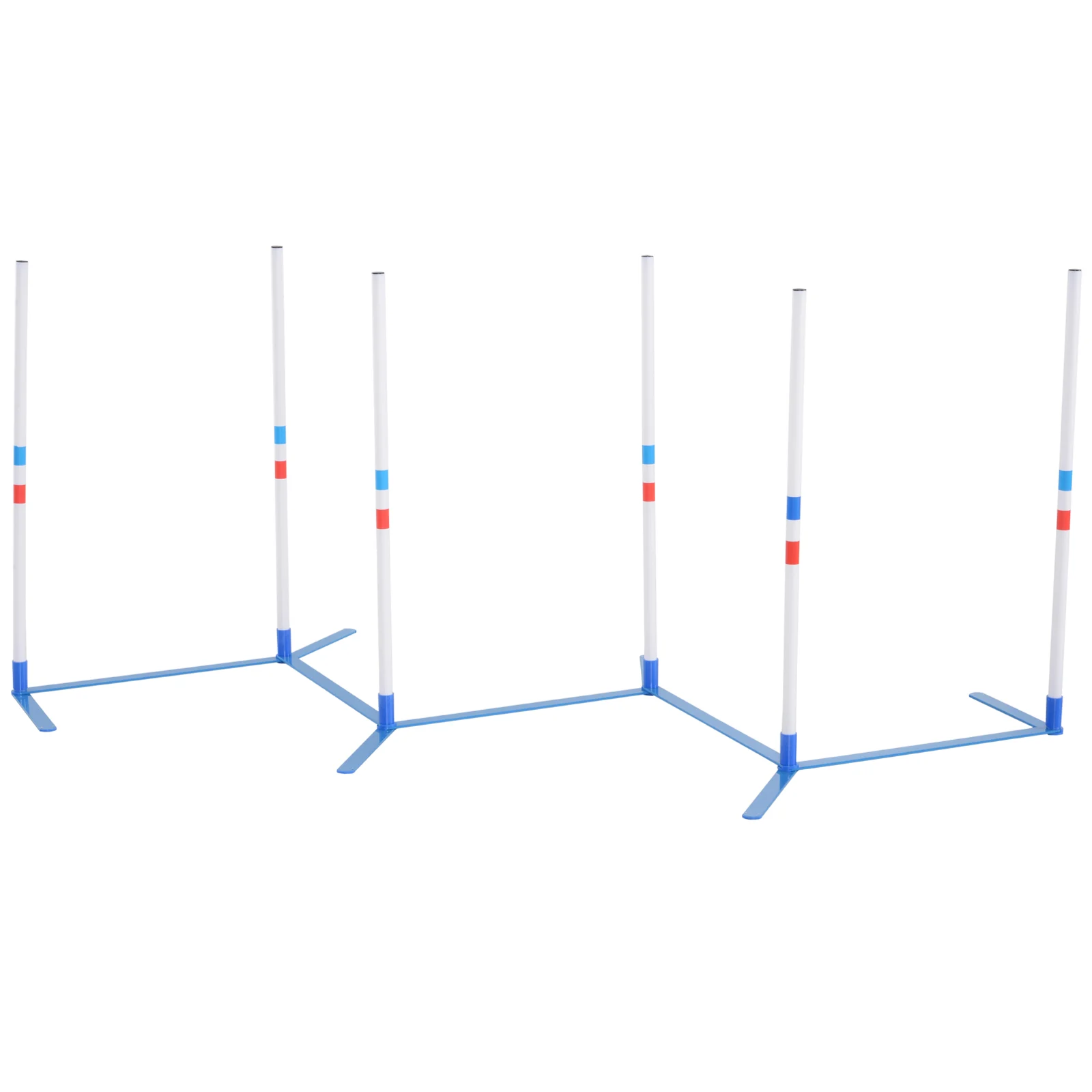 Nancy's Cape Coral Agility training Slalompalen - Palen - Behendigheidstraining - Inclusief Tas - Wit/Blauw - 305 x 60 x 94 cm