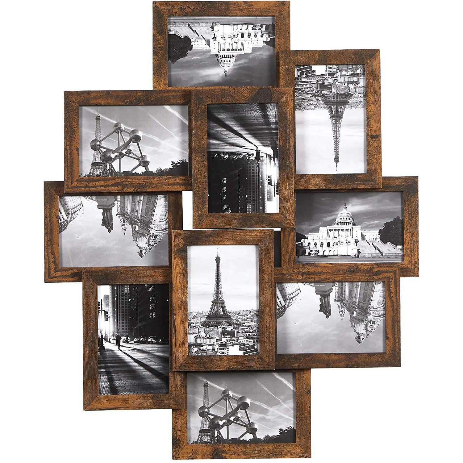 Nancy's Buckley Brook Collage Fotolijst - Wandlijst - Fotolijsten - voor 10 Foto's - Vintage Bruin - Elk 10 x 15 cm