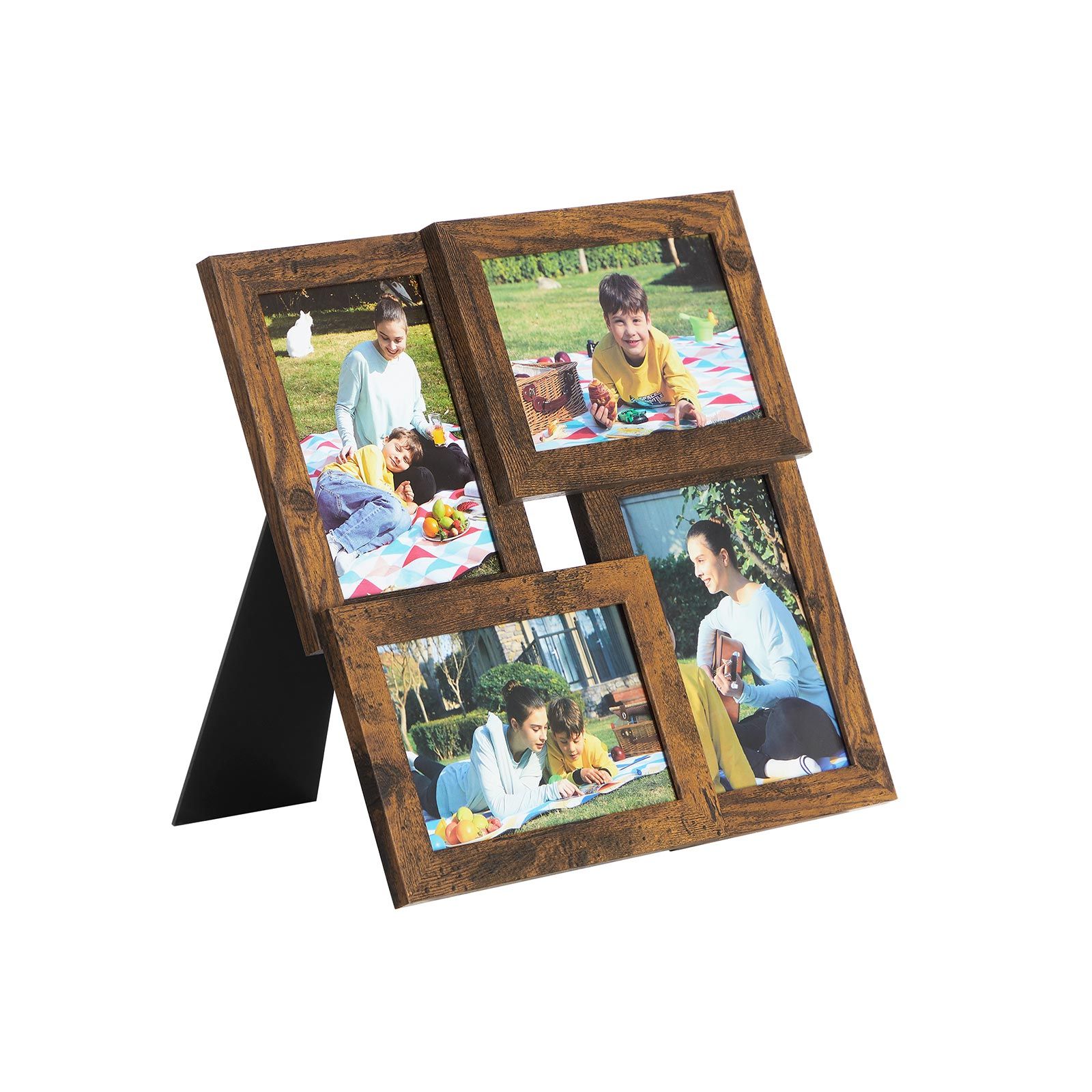 Cadre photo Nancy's Foley Brook Collage - Cadre mural avec support - pour 4 photos - Marron vintage - 10 x 15 cm chacun