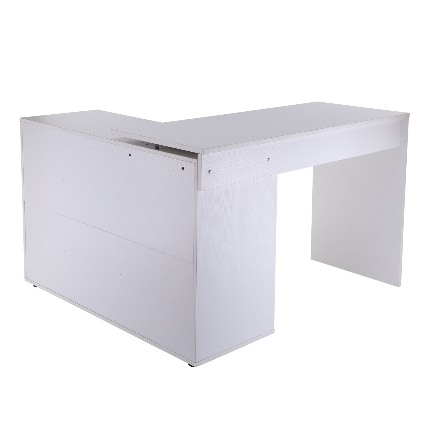 Nancy's Wheeling Hoekbureau - Bureau - Computrertafel - MDF - Wit - 120 x 50 x 76 cm - Opslagruimte - Lades