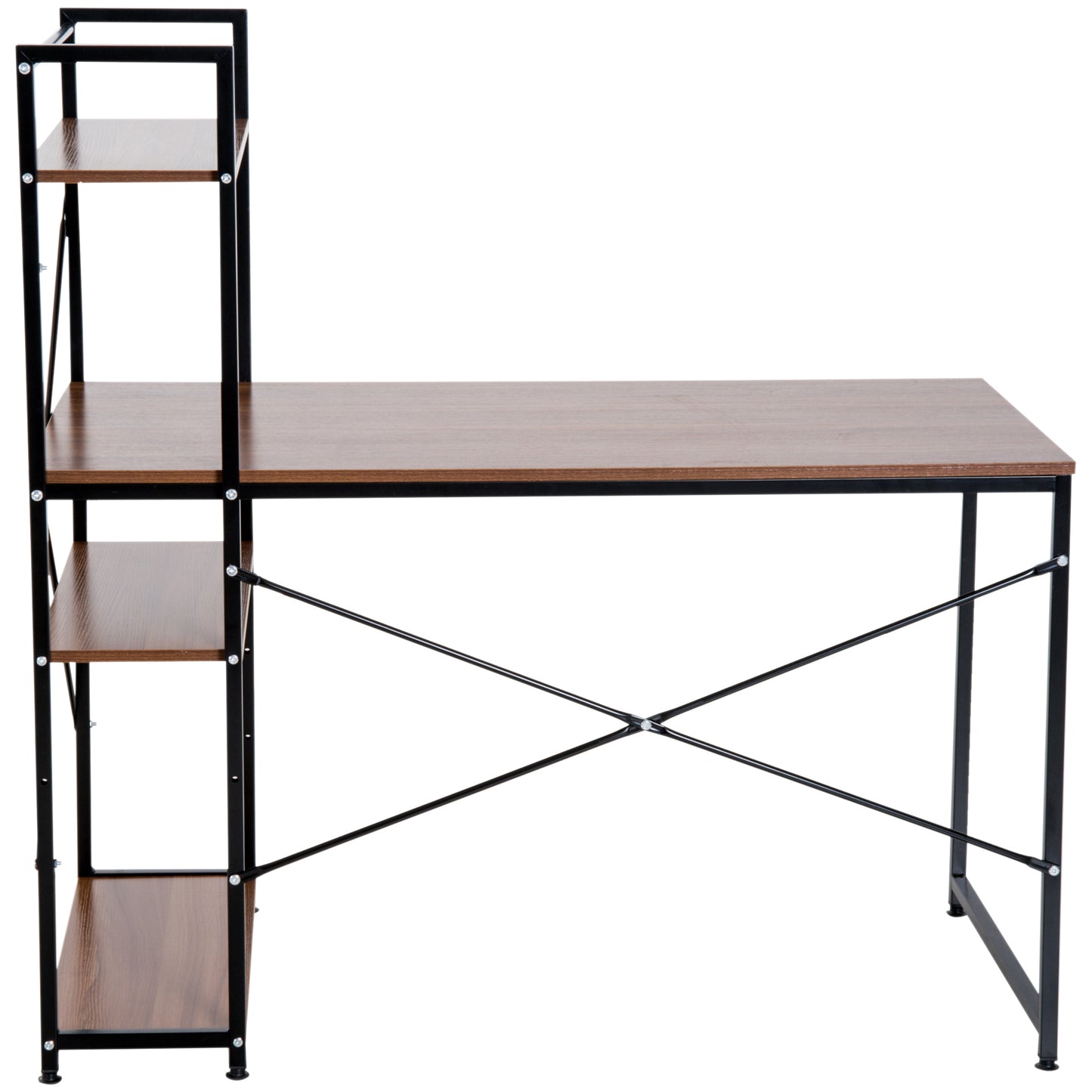 Nancy's Rhinelander Bureau - Schrijftafel - Opbergvakken - Computertafel - Zwart/Wit - Bewerkt Hout - Legbord