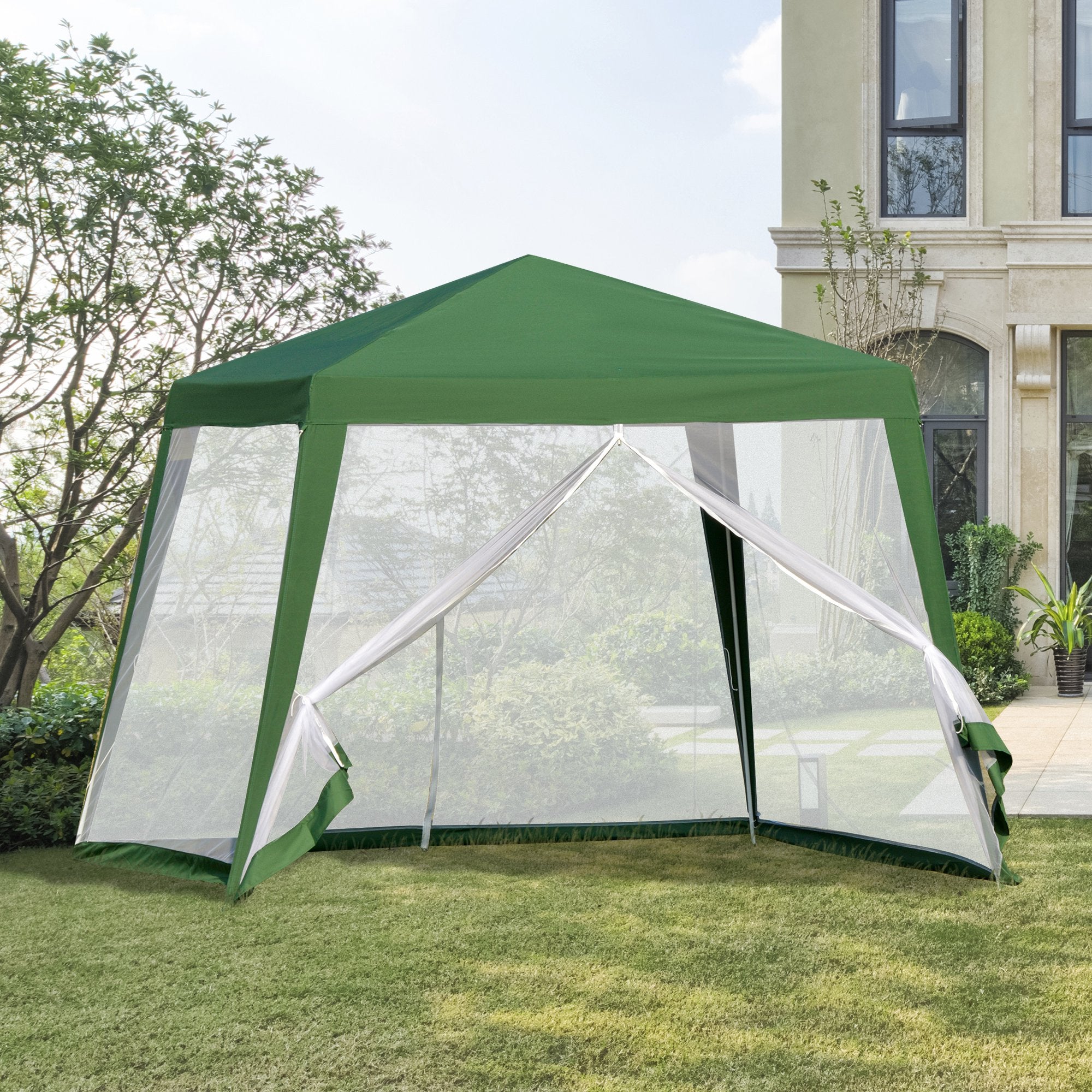 Nancy's Mount Vernon Tuinpaviljoen - Partytent - Met Klamboe - Polyester - Groen - 300 x 300 cm