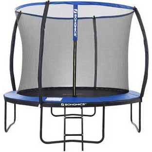 Nancy's Trampoline Met Veiligheidsnet - Trampolines - Tuin - Ladder - Gevoerde Stangen - Zwart/Blauw - Ø 366