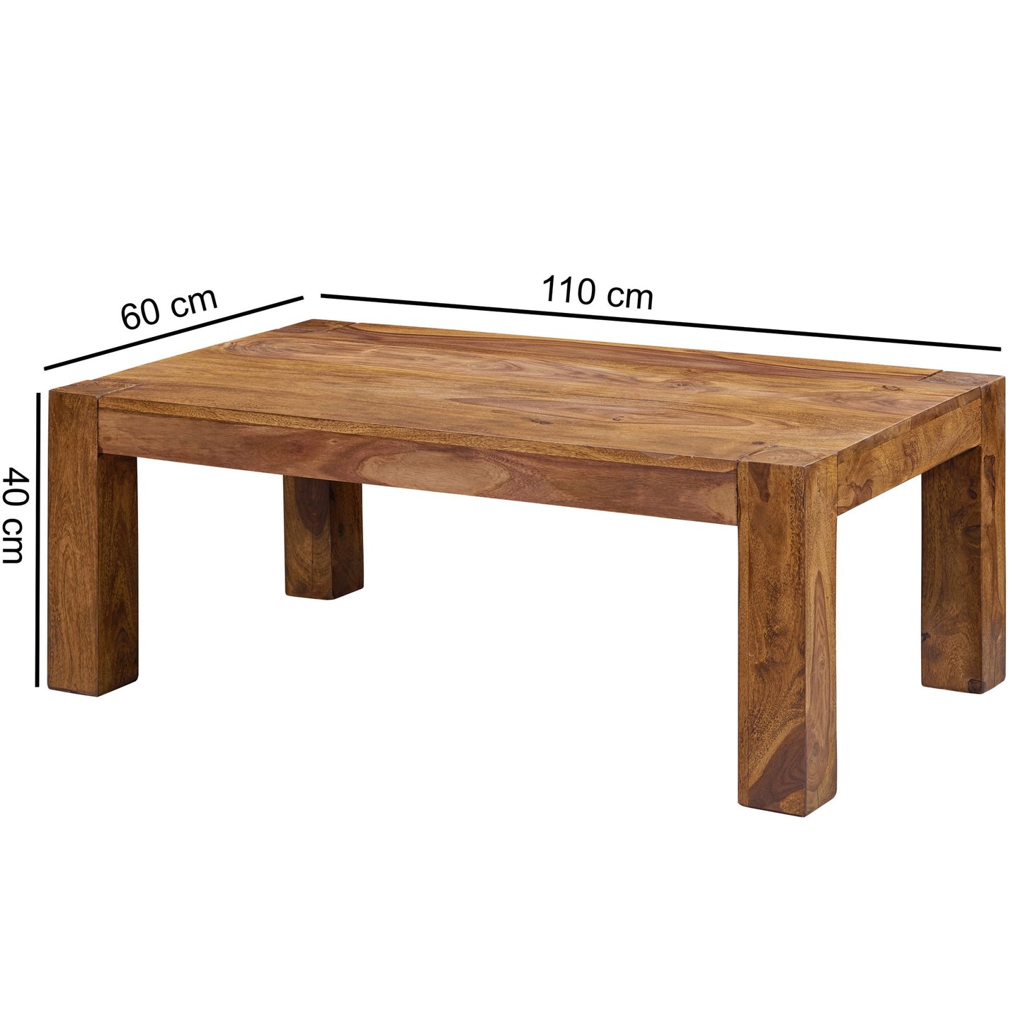Nancy's Houma Salontafel - Koffietafel - Massief Sheesham Hout - 110 x 60 x 40 cm
