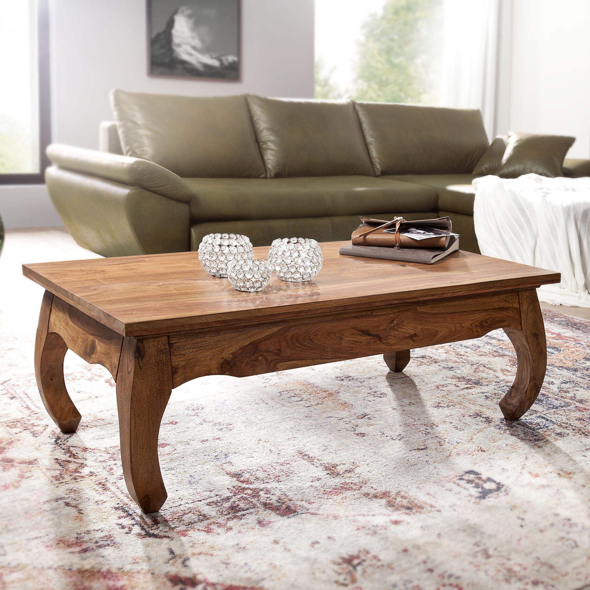 Nancy's Castine Salontafel - Koffietafel - Massief Sheesham Hout - 110 x 60 x 40 cm