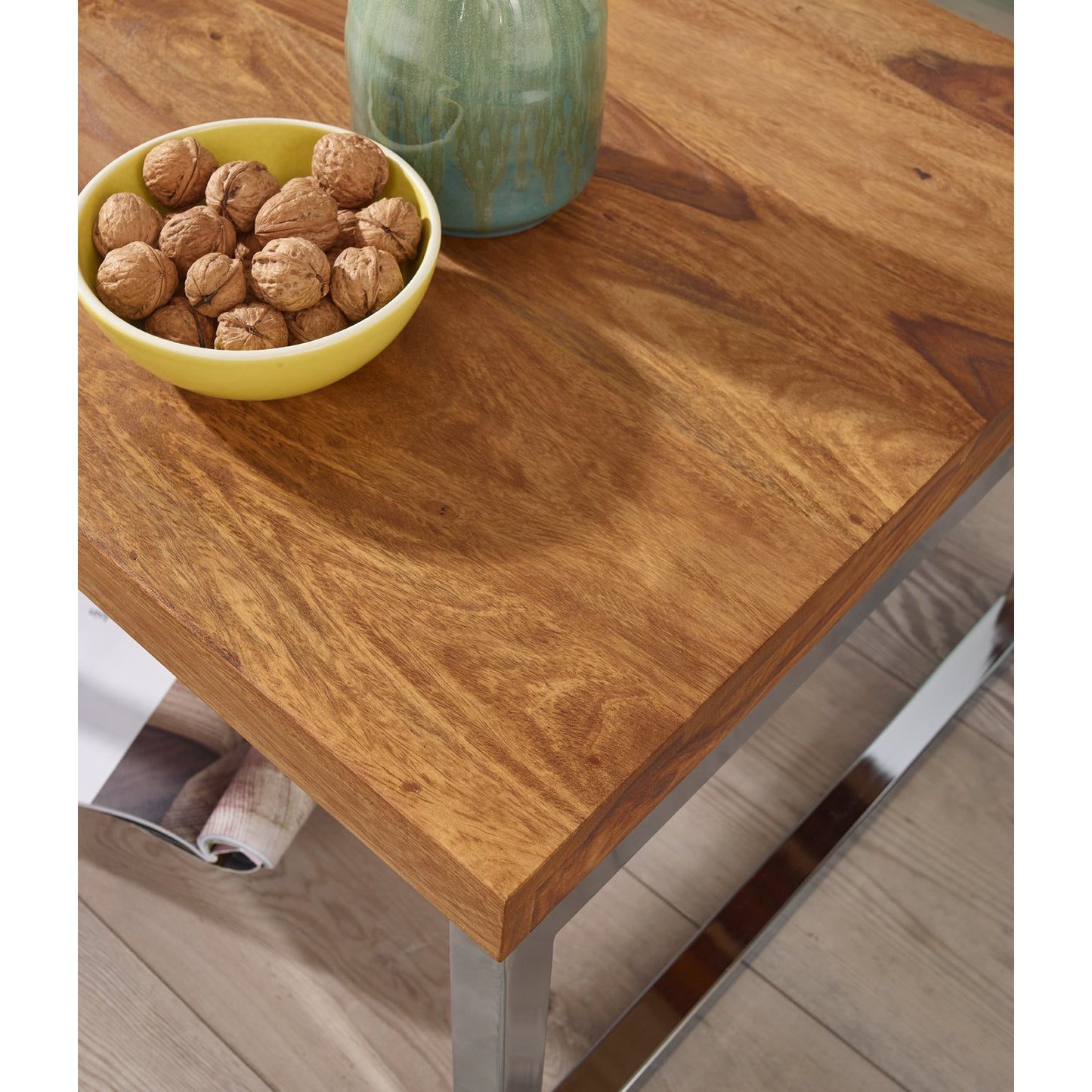 Nancy's Uvalde Bijzettafel - Koffietafel - Massief Sheesham Hout - 60 x 60 x 40 cm