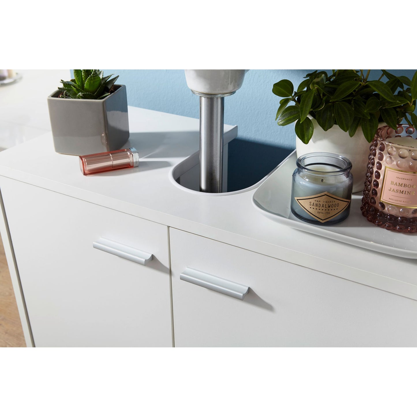 Nancy's Artesia Badkamerkast - Badkamermeubel - Badmeubel - Opbergruimte - Wit - ± 60 x 30 x 55 cm