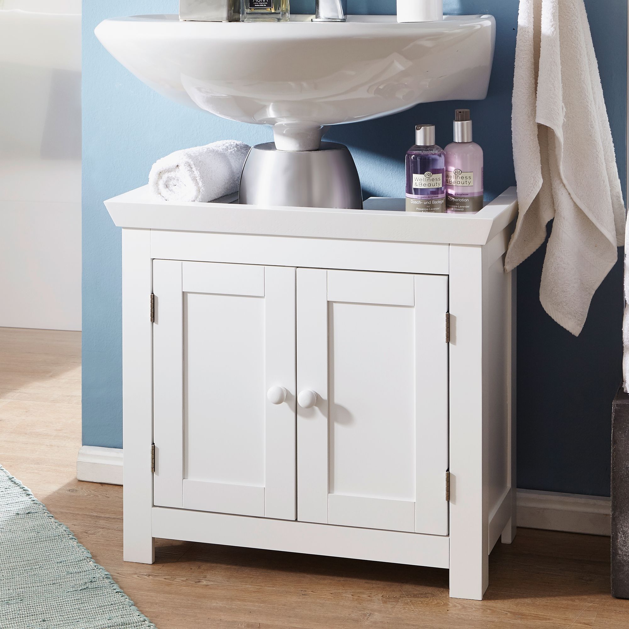 Meuble lavabo Nancy's Wilson - Meuble de salle de bain - Meubles de salle de bain - Meubles lavabo - Blanc - ± 55 x 30 x 55 cm
