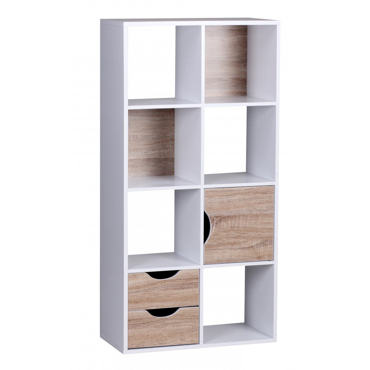 Nancy's Oberlin Shelving Unit - Bookshelf - Bookcases - Shelving Unit - White / Oak - ± 60 x 30 x 120 cm
