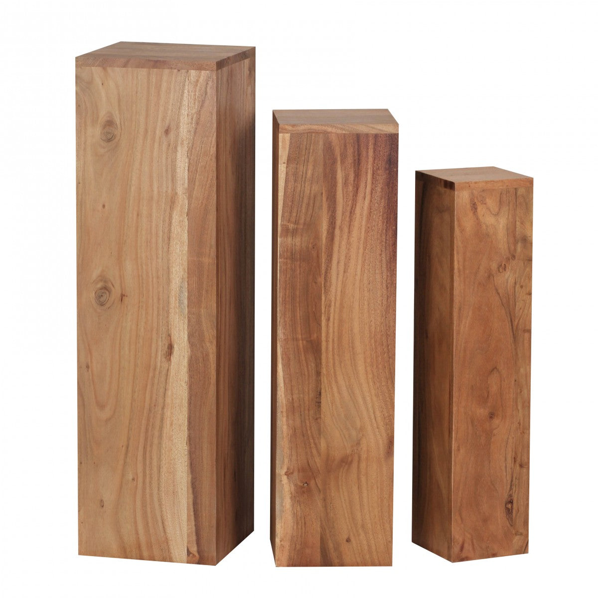 Colonnes Biloxi de Nancy - Ensemble de 3 - Tables d'appoint - Bois d'acacia massif