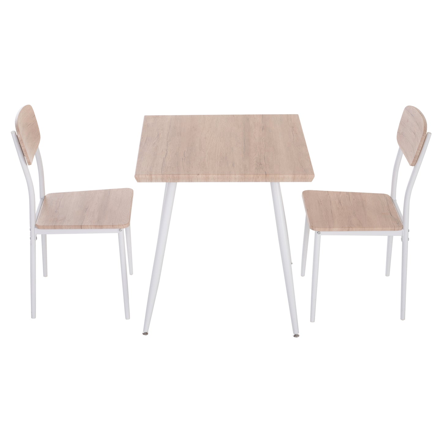 Nancy's Eastport Eetkamerset - Eettafel - Eetkamerstoelen - 3-Delig - Hout / Wit