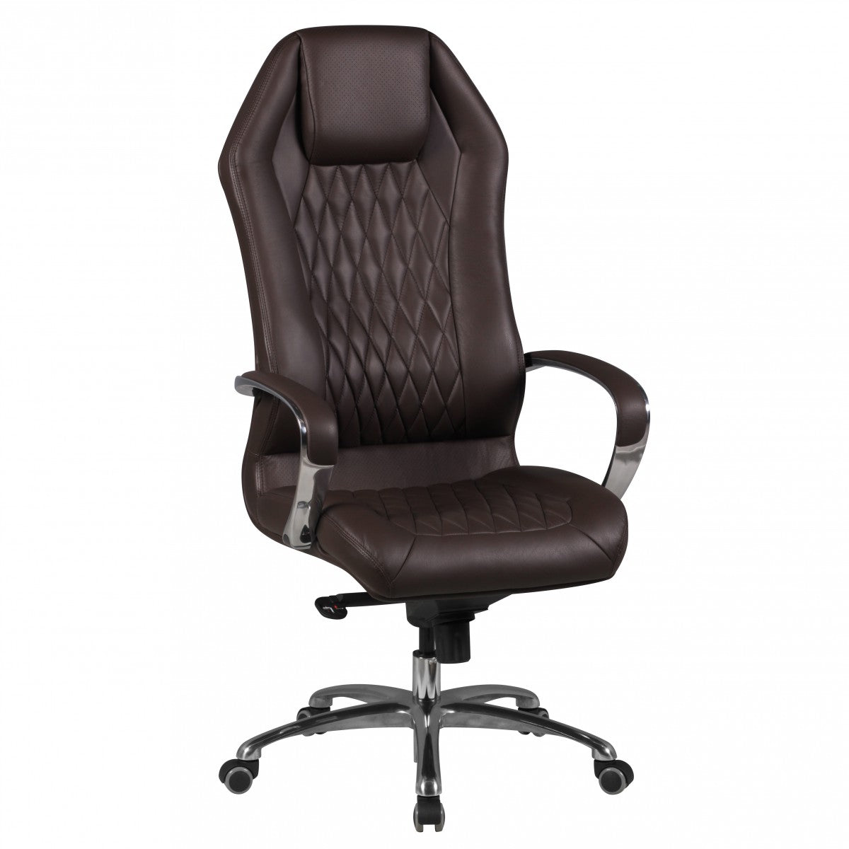 Chaise de bureau en cuir de luxe Nancy's Manhattanville - Fauteuil de direction - Cuir véritable - Ergonomique - Chaise de jeu - Chaises de bureau - Marron clair/Marron foncé/Noir