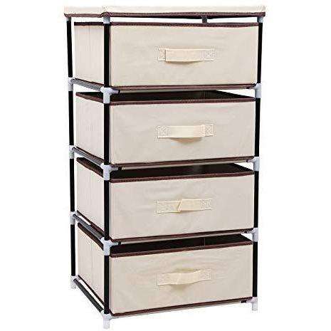 Nancy's Ladekast Met 4 Opbergruimten - Stoffen Kast – Kledingkast – Beige
