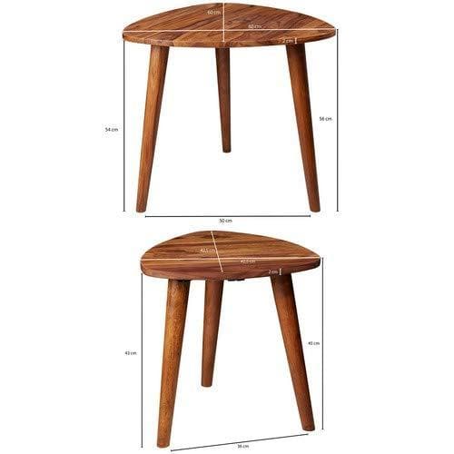 Nancy's Bijzettafel - Houten Salontafel - Sheesham- 60 x 56 x 60 cm