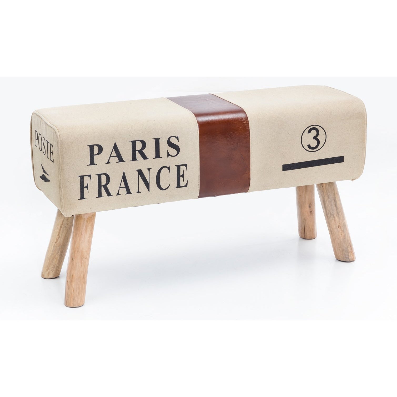 Nancy's Turnbok Bench - Bench - Gymnastics Stool - Springbok - Canvas - Leather / Wood - Brown - ± 90 x 30 x 50 cm