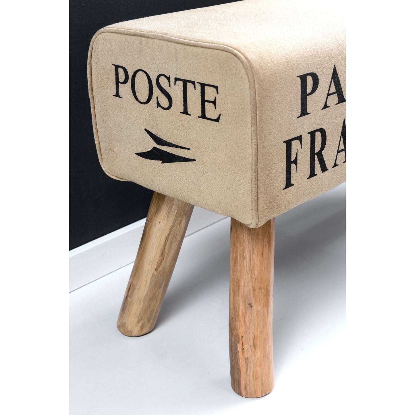 Nancy's Turnbok Bank - Bankje - Gymnastiekkruk - Springbok - Canvas - Leer / Hout - Bruin - ± 90 x 30 x 50 cm
