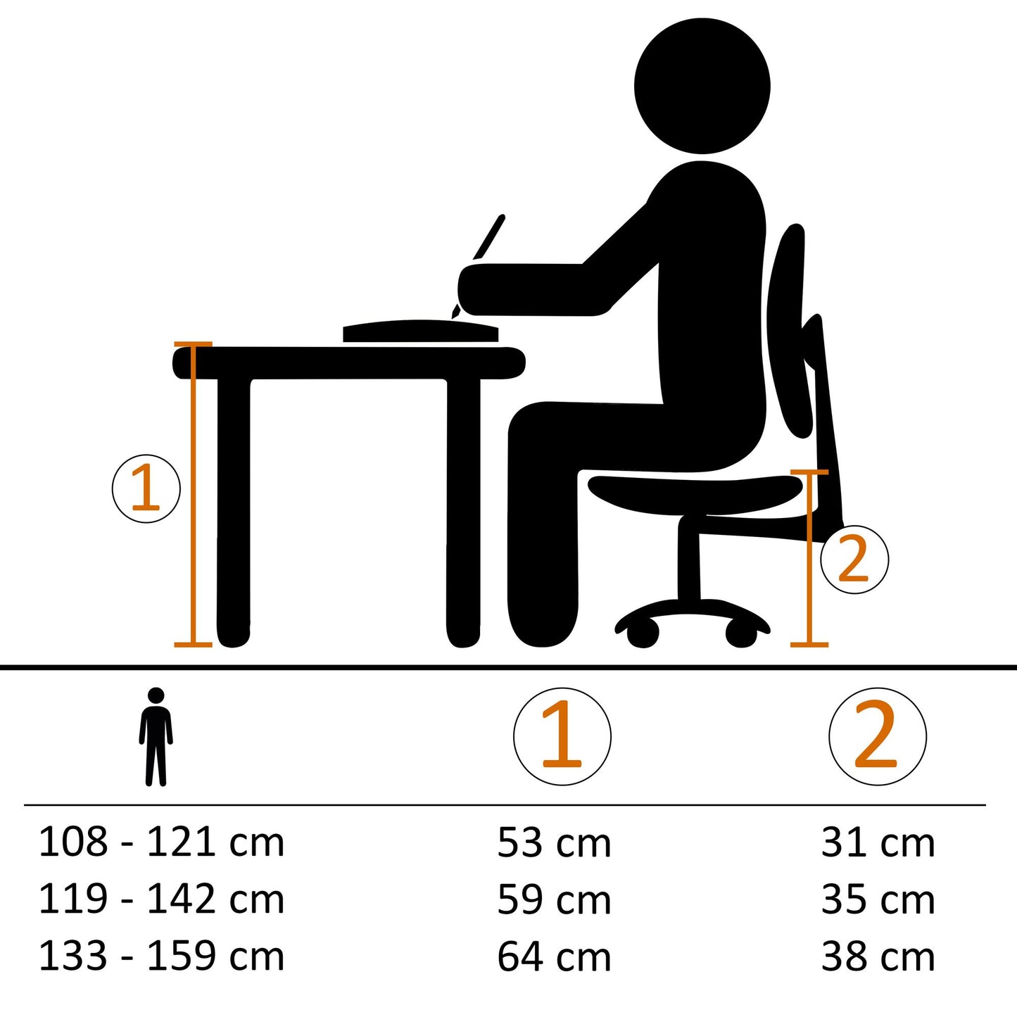 Bureau pour enfants Utiwa de Nancy - Bureau - Bureau de travail - Table pour enfants - Table de travail - Bureau debout - Rose/Bleu - Hauteur réglable - 119x67 cm