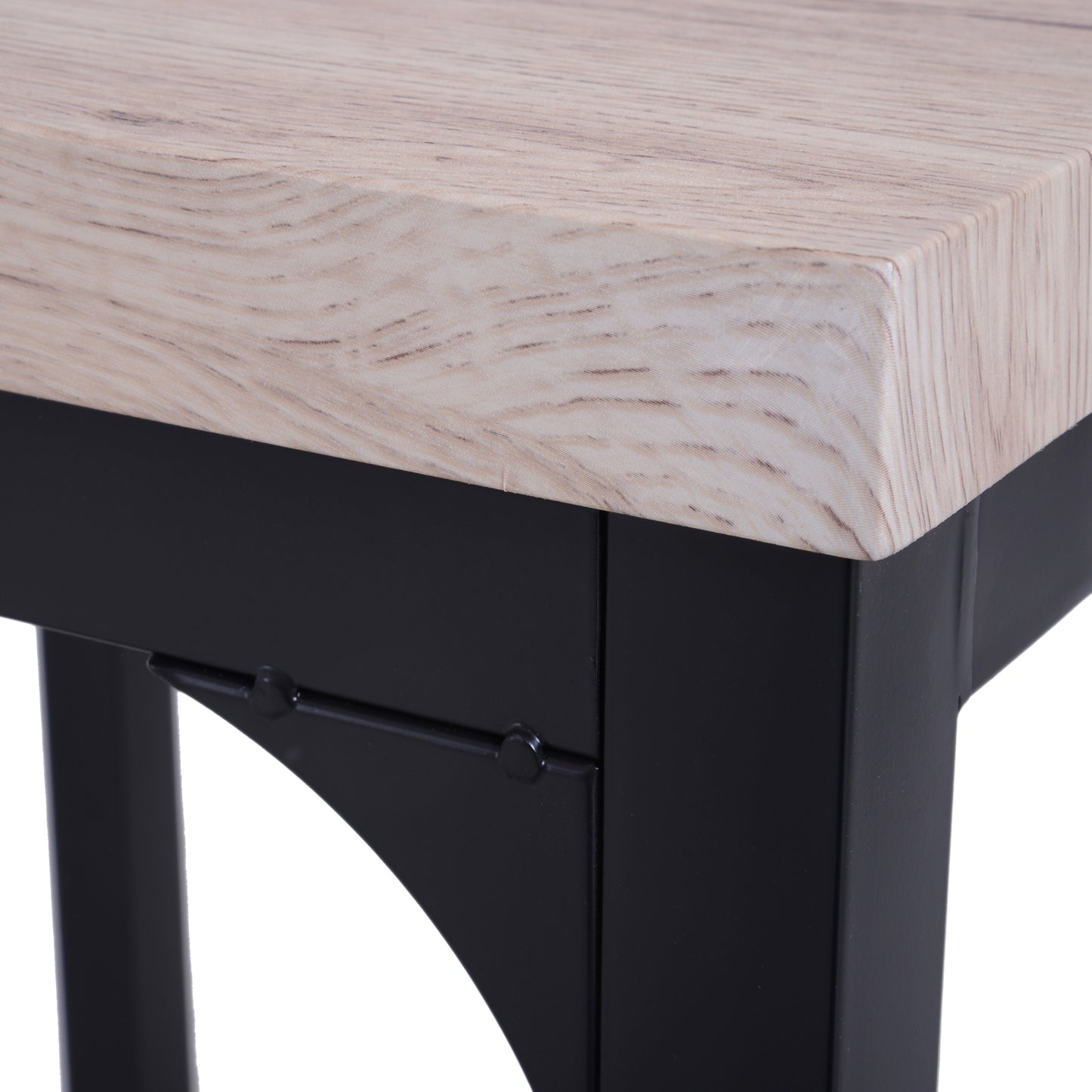 Nancy's Stillwater Eettafelset - 3-Delig - 1 Eettafel - 2 Eetkamerstoelen - MDF - Metaal - Houtlook - Zwart