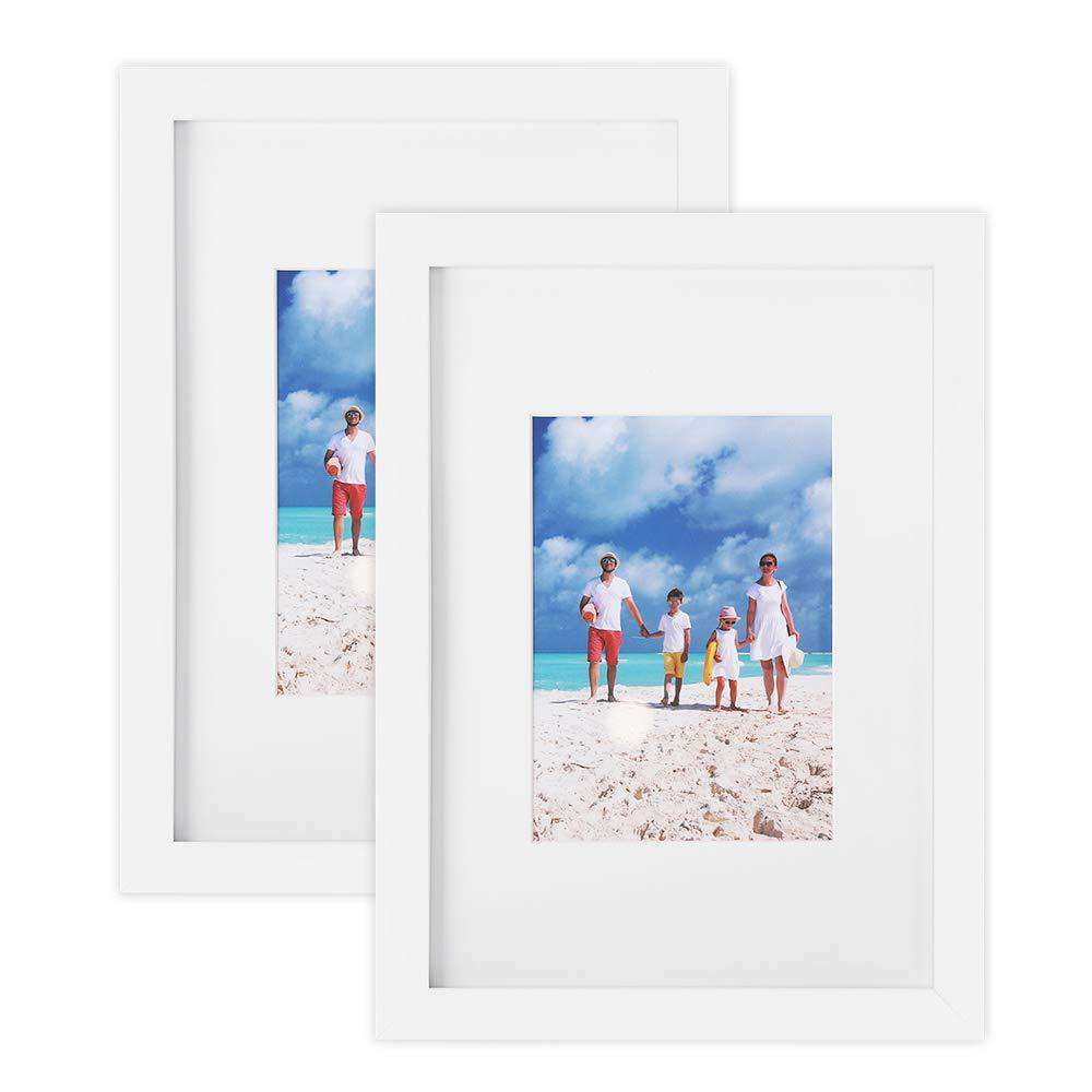 Ensemble de cadres photo Nancy's - 2 pièces - Collage - Cadres photo MDF blanc - 37,8 x 29 x 7,5 cm
