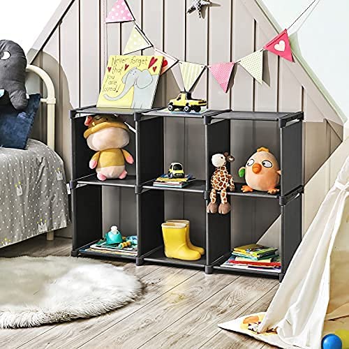 Nancy's Canoose Vakkenkast - Opbergkast - Verstelbaar - Kubussen - Zwart - Staal - 105 x 30 x 105 cm