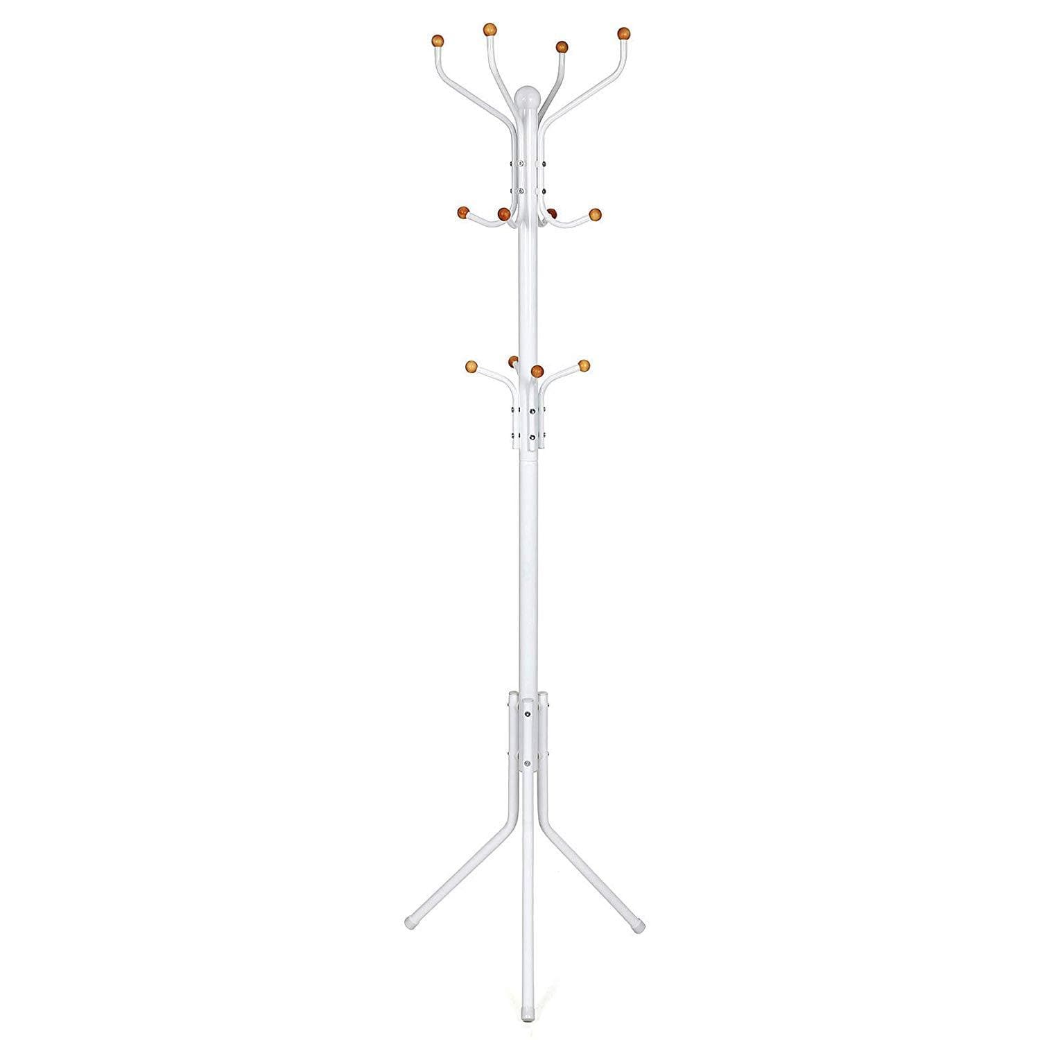 Nancy's Boom Kapstok - 12 Haken - Boomhanger - Kapstokken - Kledingstandaard - Hoogte 182 cm - Metaal - Wit