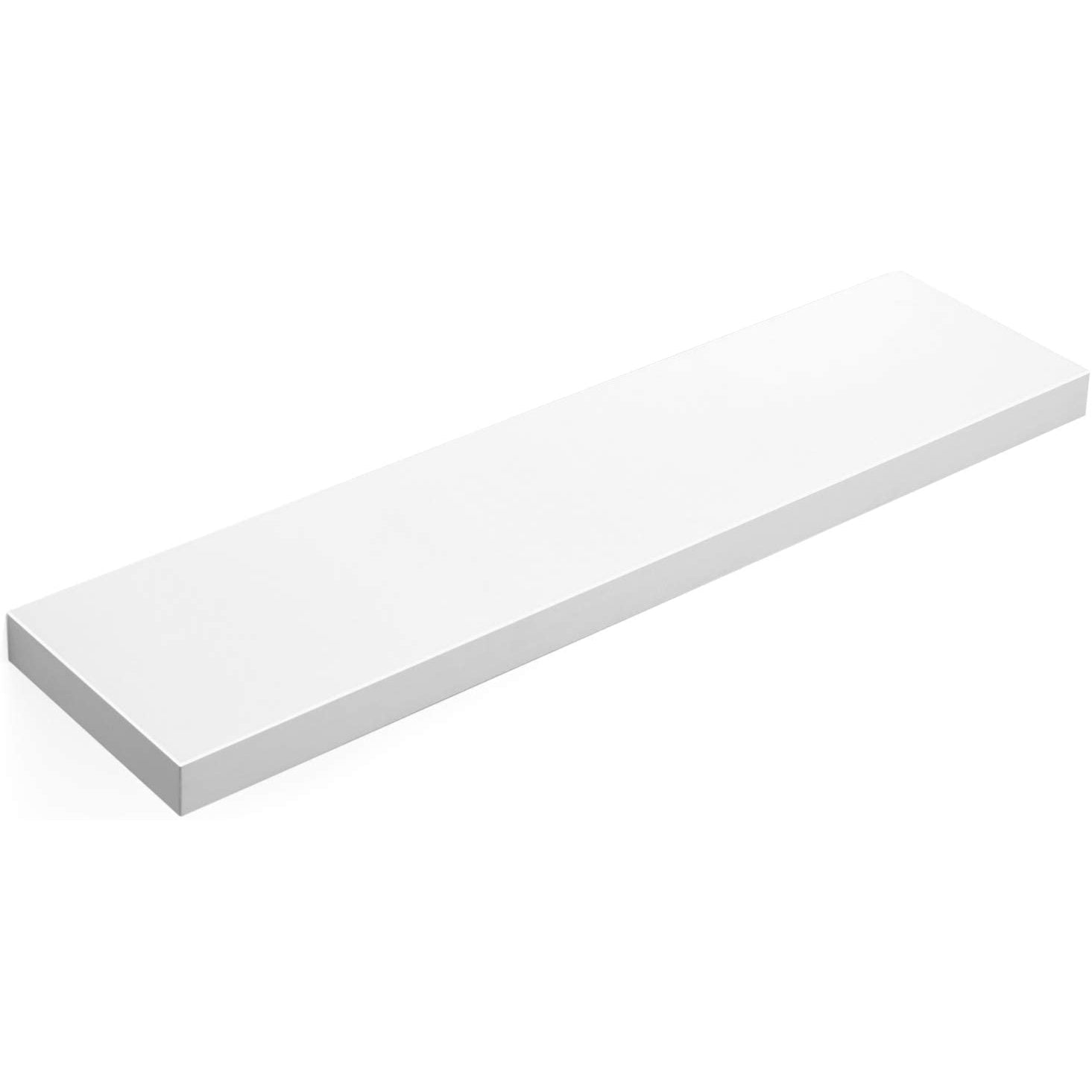 Nancy's Wandplank - Zwevende plank - Hangplank voor foto's, decoratie - 80 x 20 x 3,8 cm - Wit