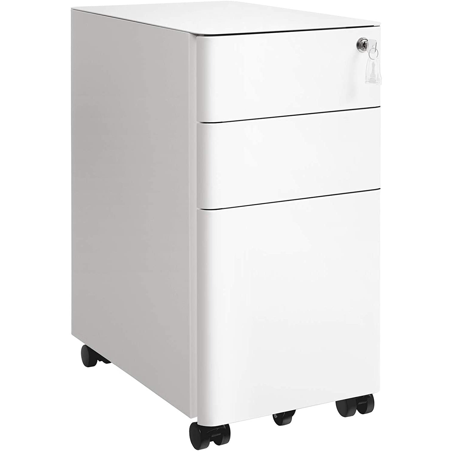 Nancy's Lynn Classeur - Bloc à tiroirs - Armoire de bureau - Blanc - Acier - ± 30 x 45 x 60 cm