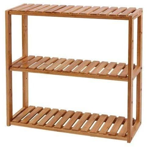 Nancy's Badkamer Rekken Met 3 Planken -Badkamerrek Van Bamboe – Verstelbaar – Natuurlijke Kleur