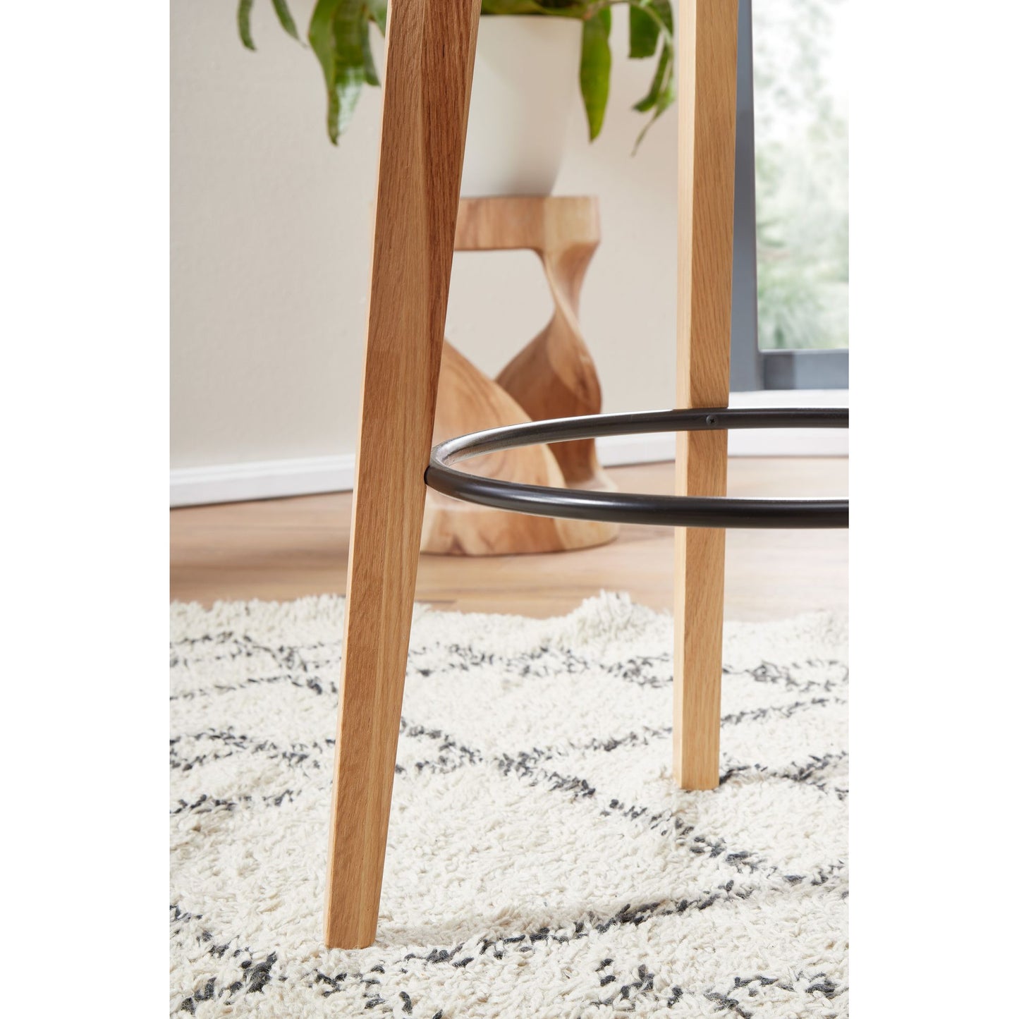 Nancy's Bensville Statafel - Bartafel - Bistrotafel - Hoge Tafel - Rond - Scandinavisch - Eikenhout - Rond - Wit - Ø 60 x 110 cm