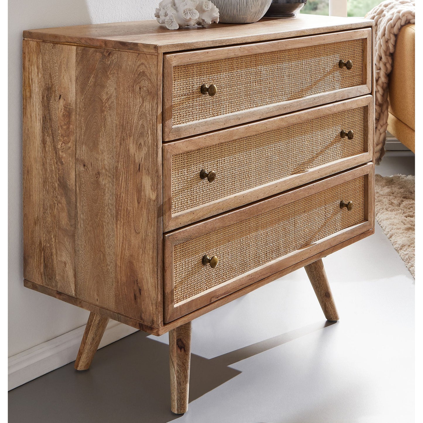 Nancy's Newton Dressoir - Opbergkast - Ladekast - Massief Mangohout- 80 x 75 x 40 cm