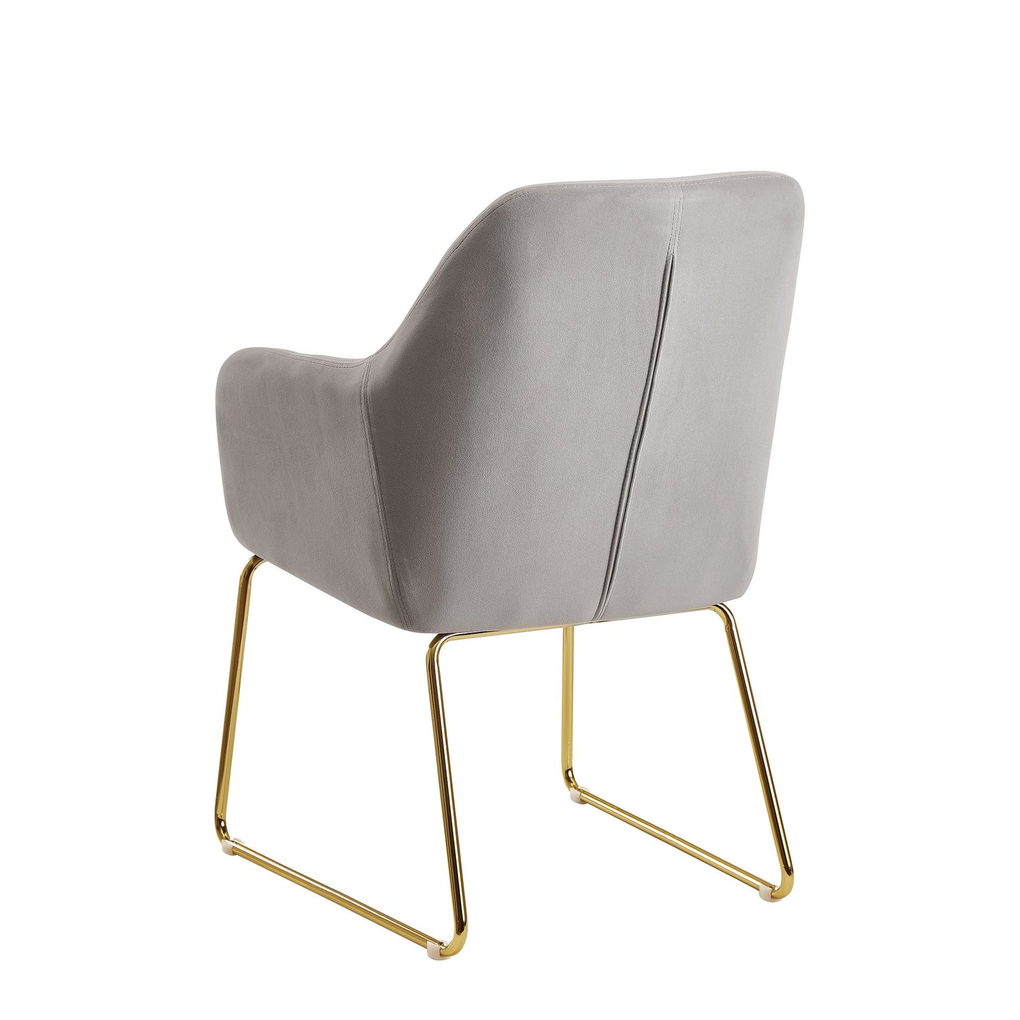 Nancy's Bountiful Eetkamerstoel - Keukenstoel - Stoel - Fauteuil - Fluweel - Metaal - Lichtgrijs/Donkergrijs - Goud - Gestoffeerd