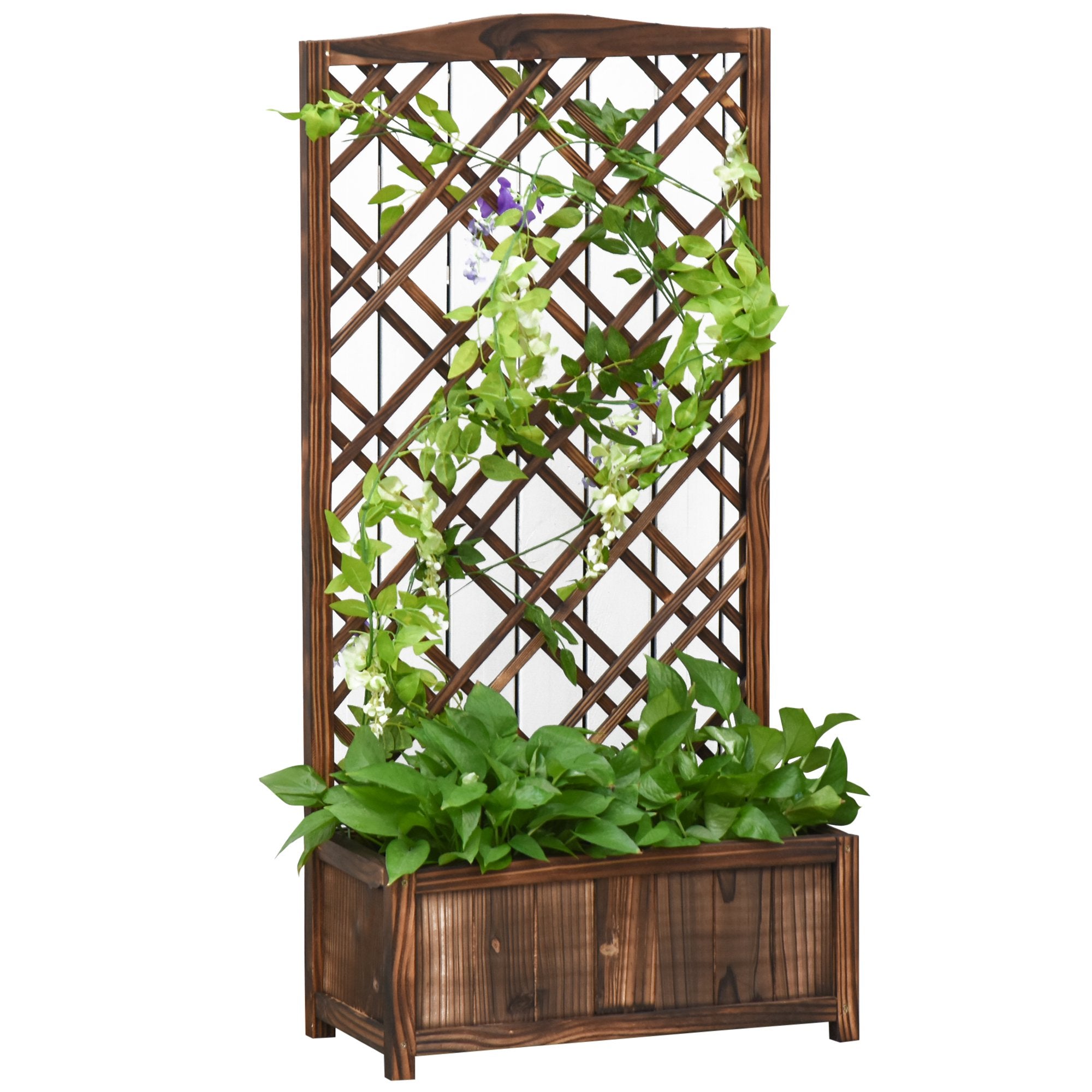Nancy's PascoIlwaco Plantenbak - Tuin bak - Verhoogd - Klimrek - Sparrenhout - Bruin - 60 x 30 x 122,5 cm