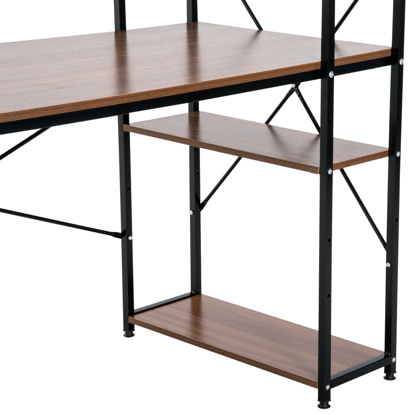 Nancy's Rhinelander Bureau - Schrijftafel - Opbergvakken - Computertafel - Zwart/Wit - Bewerkt Hout - Legbord