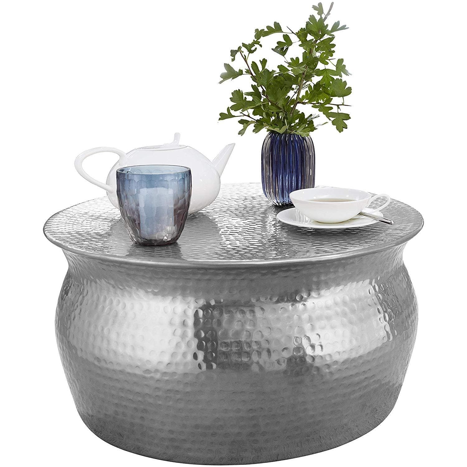 Table basse Yvan de Nancy - Table basse - Table d'appoint - Argent - Aluminium - ± Ø 60 x 30 cm