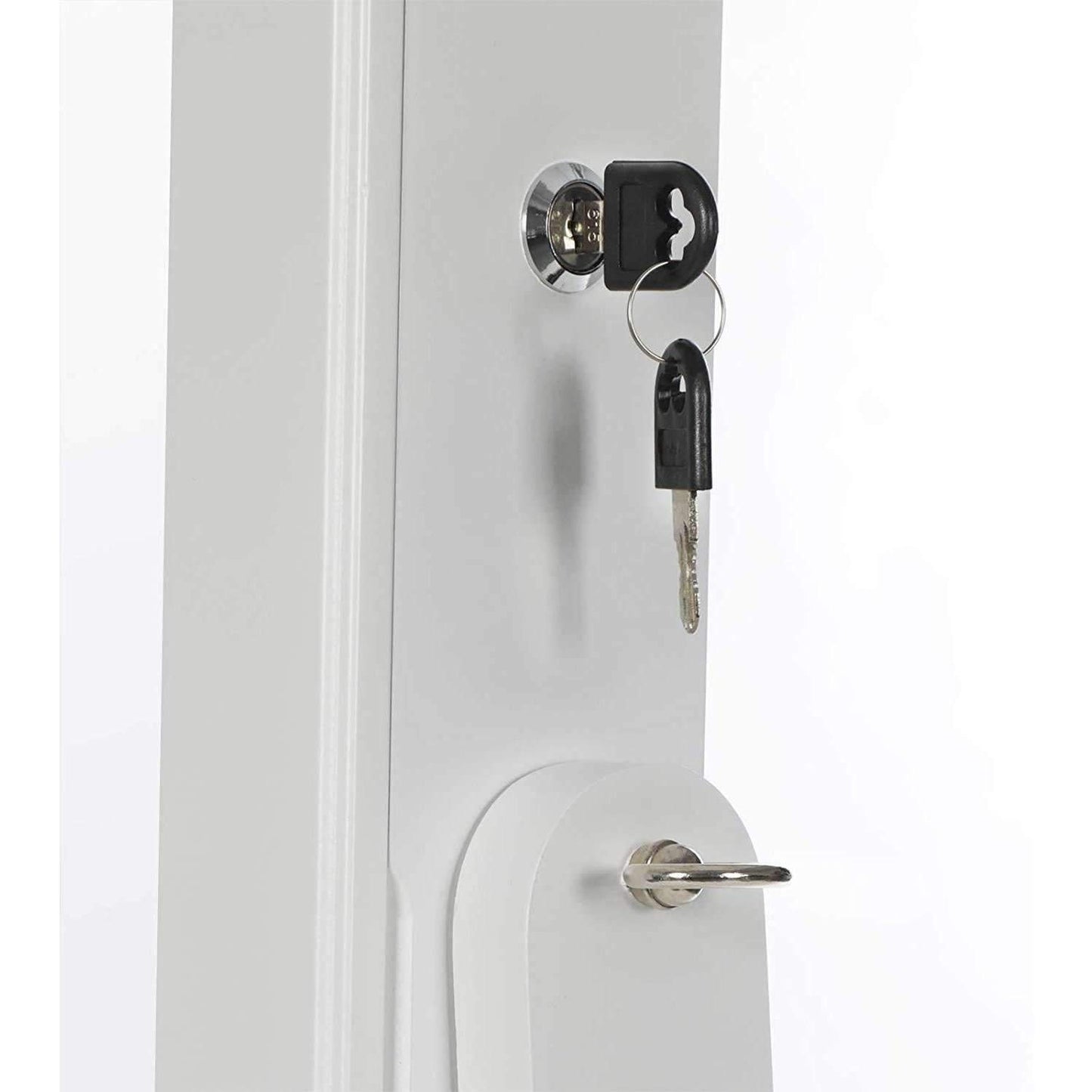 Nancy's Milharado Staande Sieradenkast met Spiegel en LED verlichting - Spiegelkast - Wit - ± 40 x 35 x 150 cm-