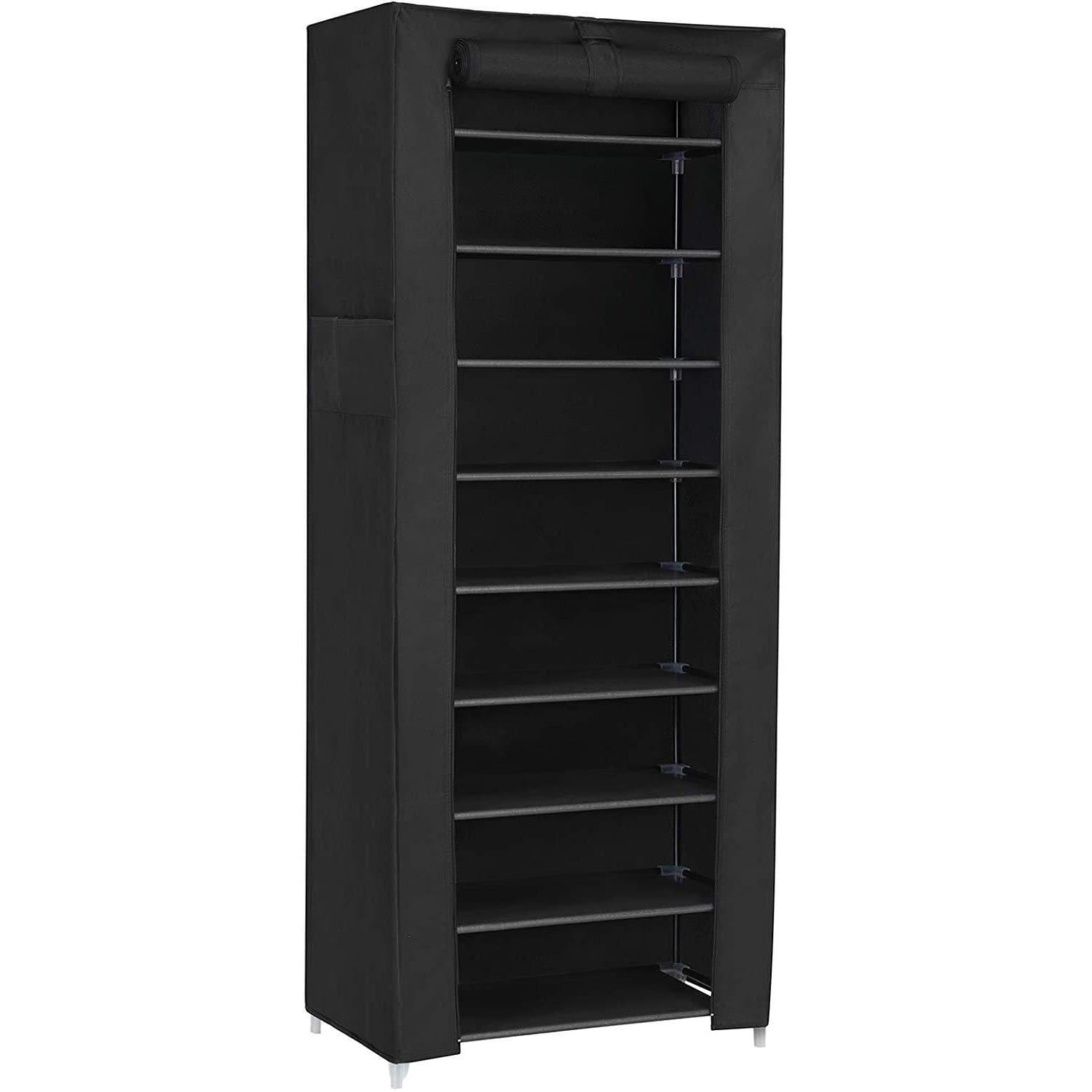 Nancy's Schoenenrek – Schoenenkast – Voor 27 Paar Schoenen – 10 Niveaus Opbergruimte - Zwart
