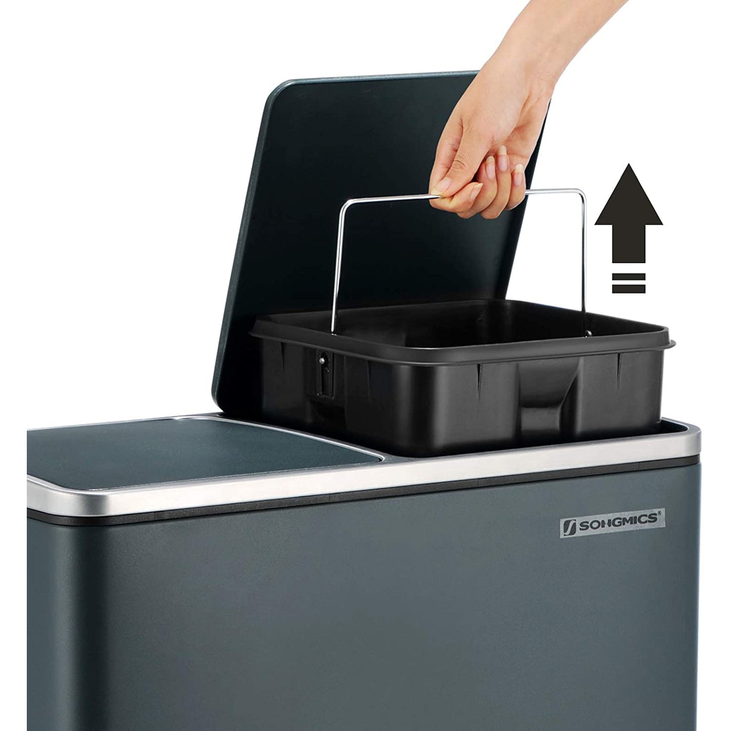 Nancy's Burga Prullenbak - Afvalscheiding - Pedaalemmer - Afvalemmer - Rookgrijs - 60 Liter