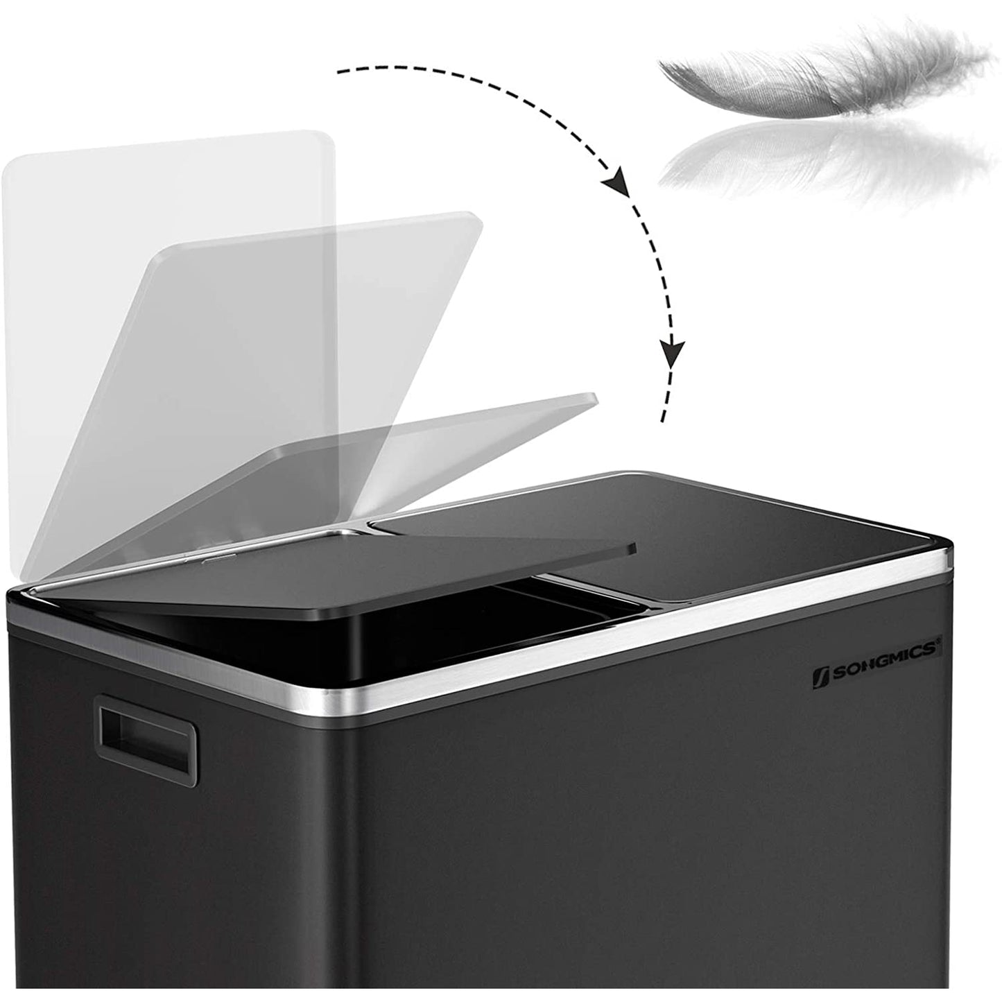 Nancy's Bagueixe Prullenbak - Afvalscheiding - Afvalemmer - Pedaalemmer - Zwart - 2 x 30 Liter