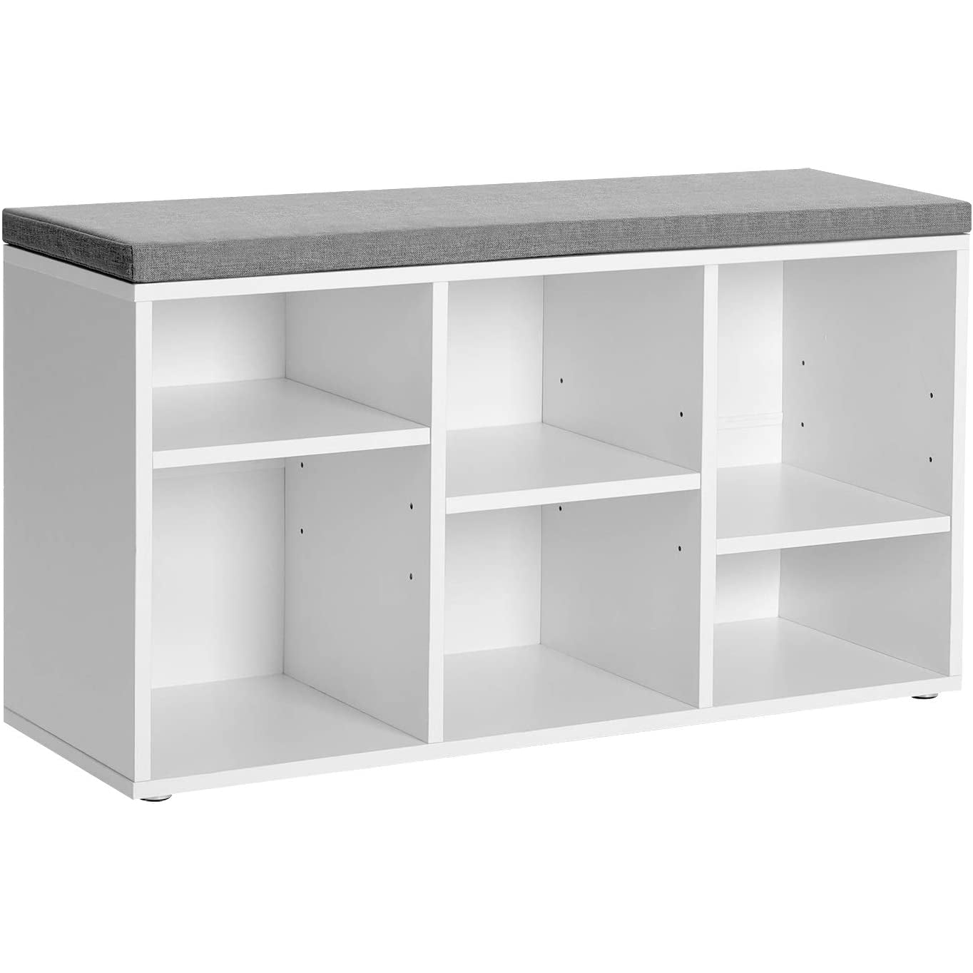 Nancy's Schoenenbank - Schoenenrek - 6 compartimenten en 3 verstelbare planken - Wit - 87 x 30 x 48