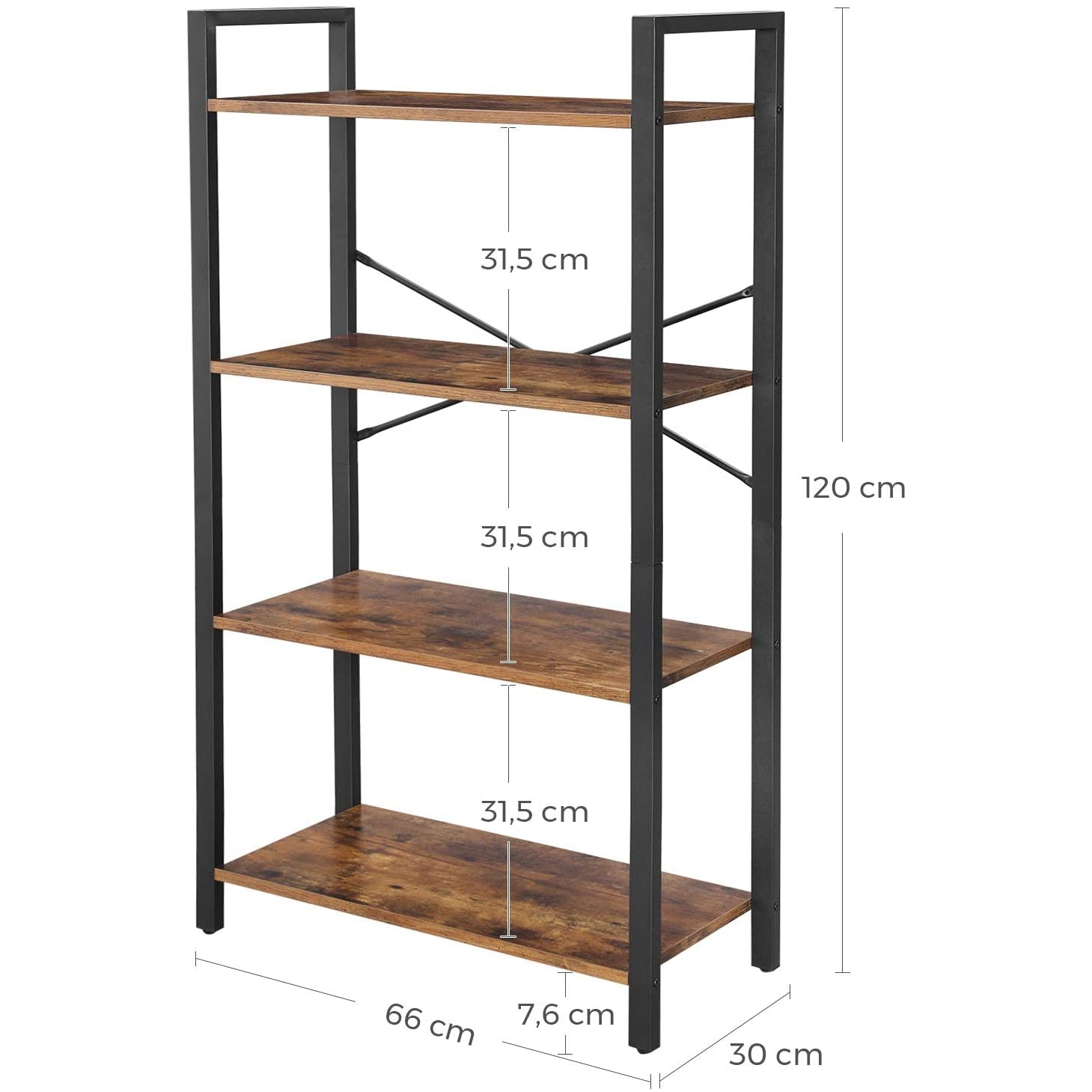 Nancy's Yumaro Wandkast - Boekenkast - Wandrek - Opbergkast - Vintage - ± 65 x 30 x 120 cm