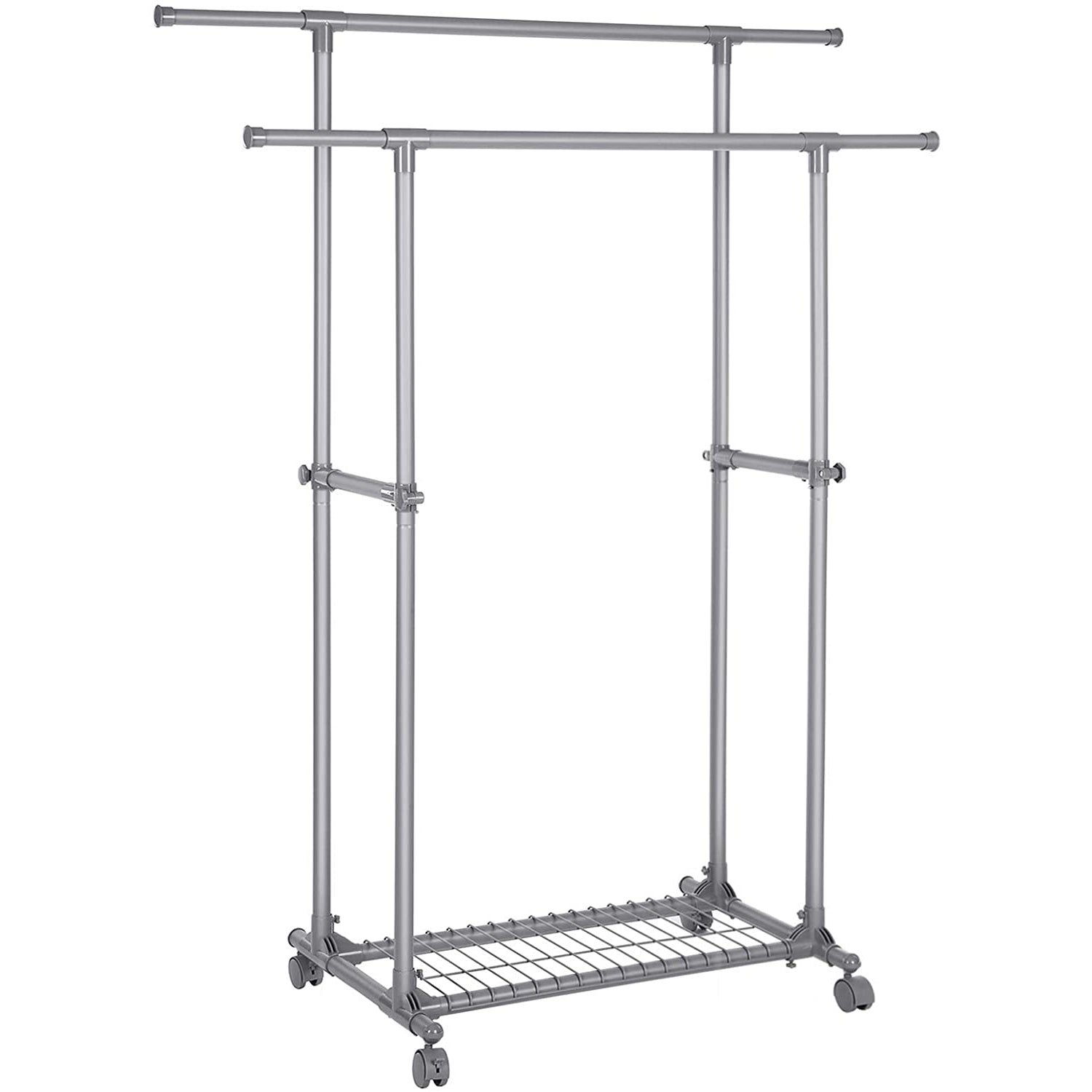 Nancy's Sezulfe Kledingrek op wielen - Garderoberek - Kledingstang - Grijs - ± 90 x 50 x 165 cm