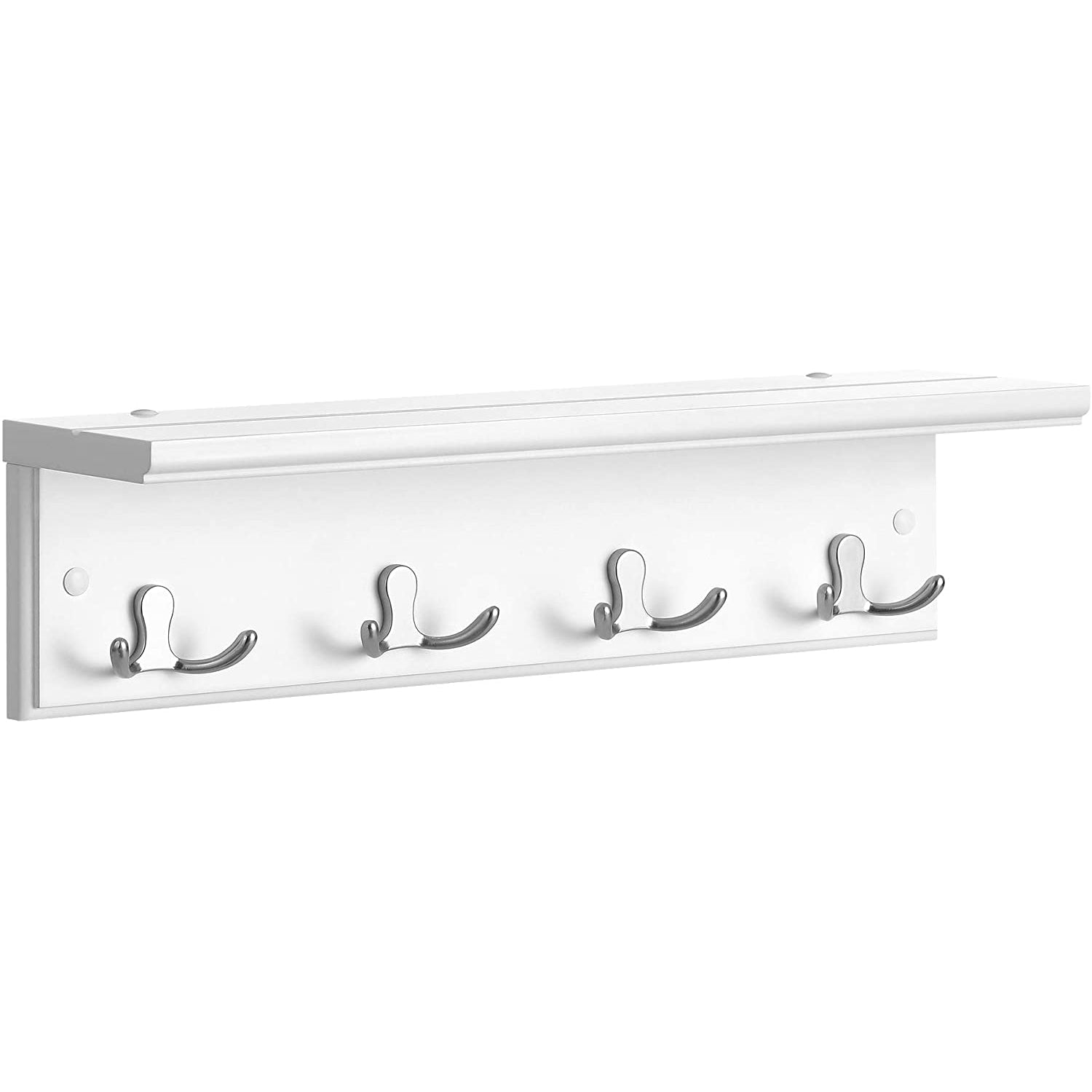 Nancy's Sevierville Wall Coat Rack - Wardrobe - 4 Double Hooks - Wall Coat Rack - White - ± 40 x 10 x 10 cm