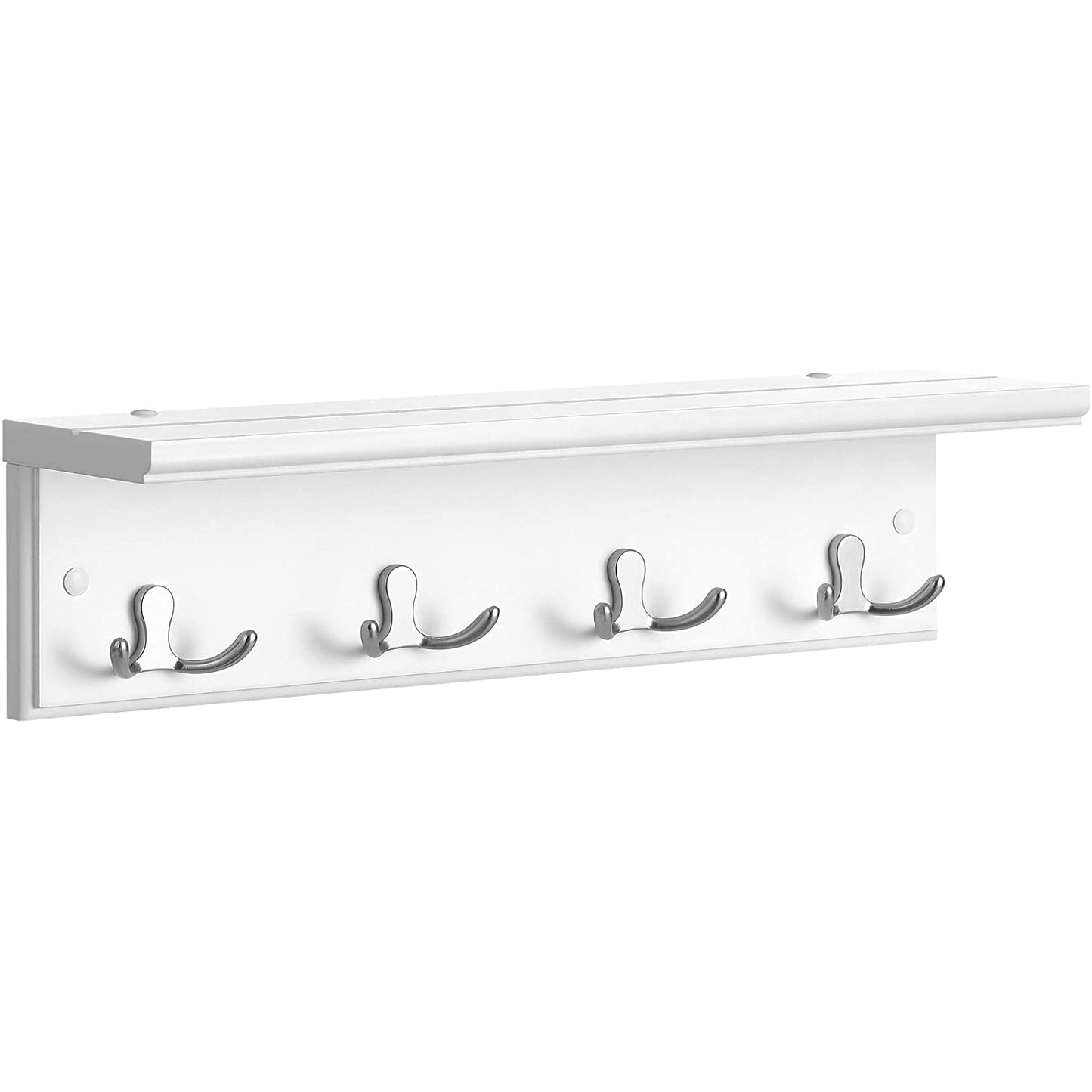 Nancy's Sevierville Wandkapstok - Garderobe - 4 Dubbele Haken - Wandkapstok - Wit - ± 40 x 10 x 10 cm