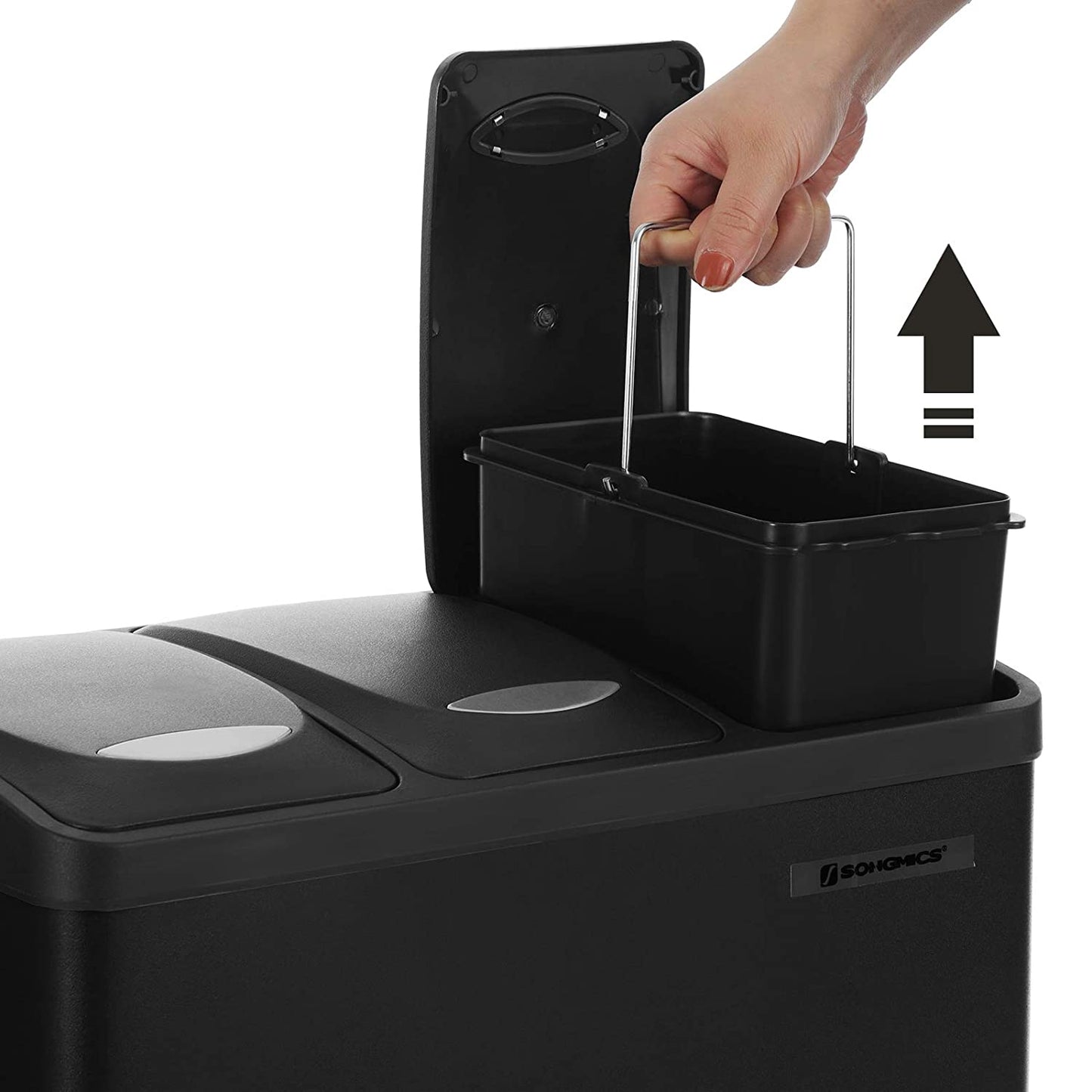 Nancy's Hawkesbury Prullenbak - Afvalscheiding - Pedaalemmer - Afvalemmer - Zwart - 24 Liter