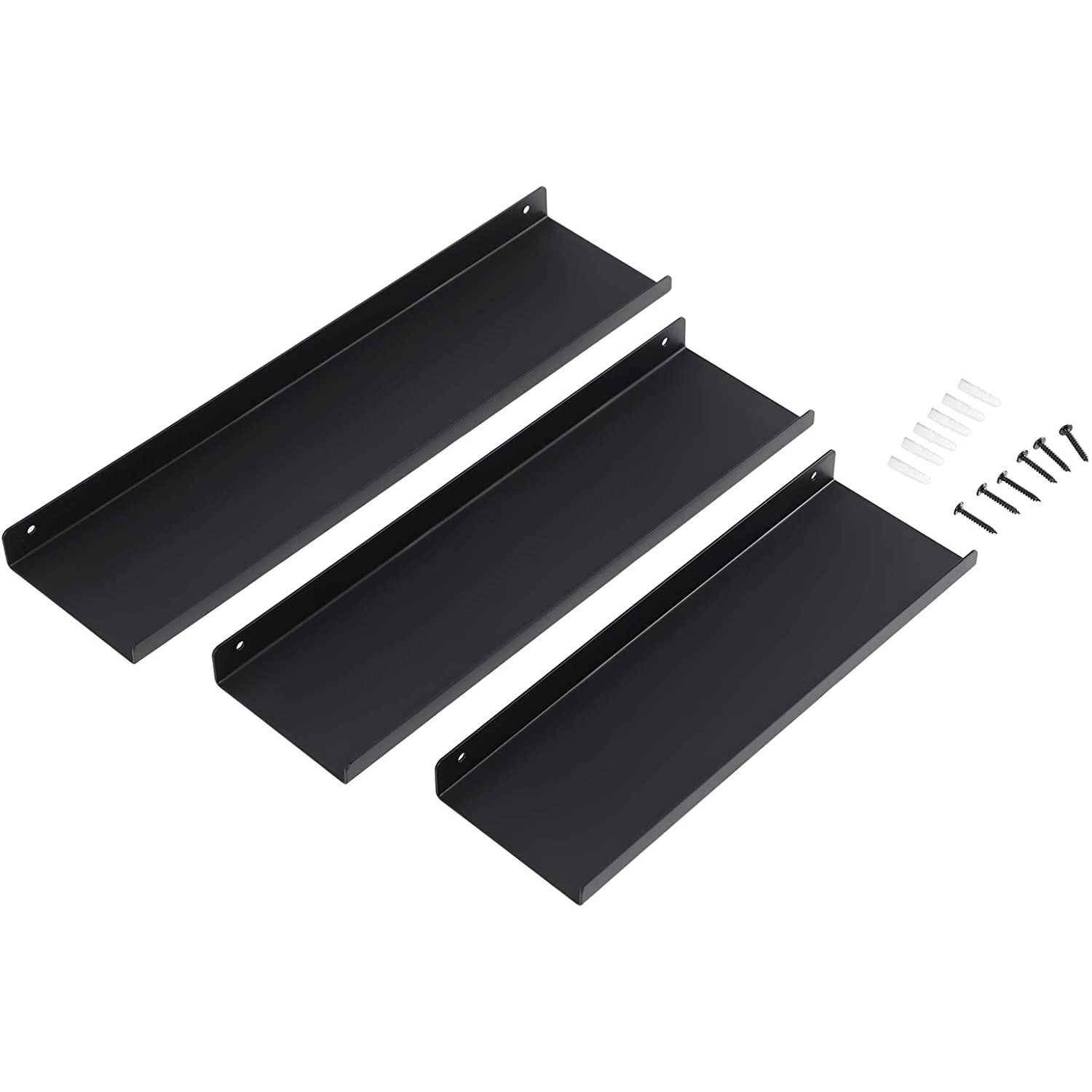 Nancy's Cabot Wandplanken - Set Van 3 - Boekenplanken - Zwevend - Zwart - Diverse Groottes