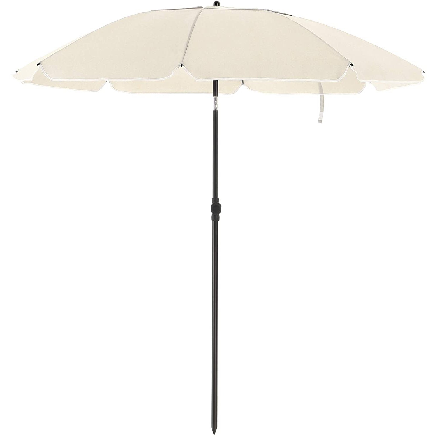 Nancy's Frog Lake Parasol - Strandparasol - Kantelmechanisme - Achthoekig - Polyester - Draagtas - Beige - Ø 160 cm